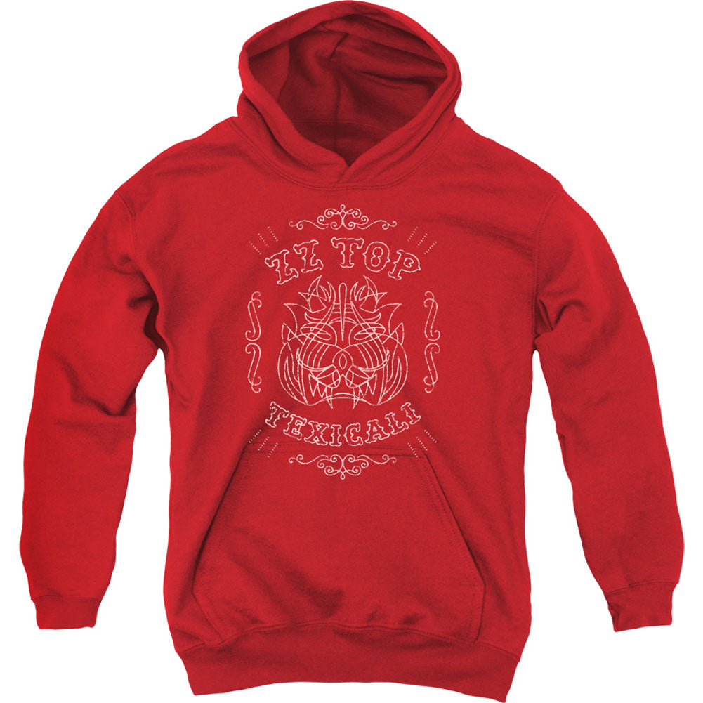 ZZ Top Texicali Demon Youth 50% Poly Hooded Sweatshirt Front