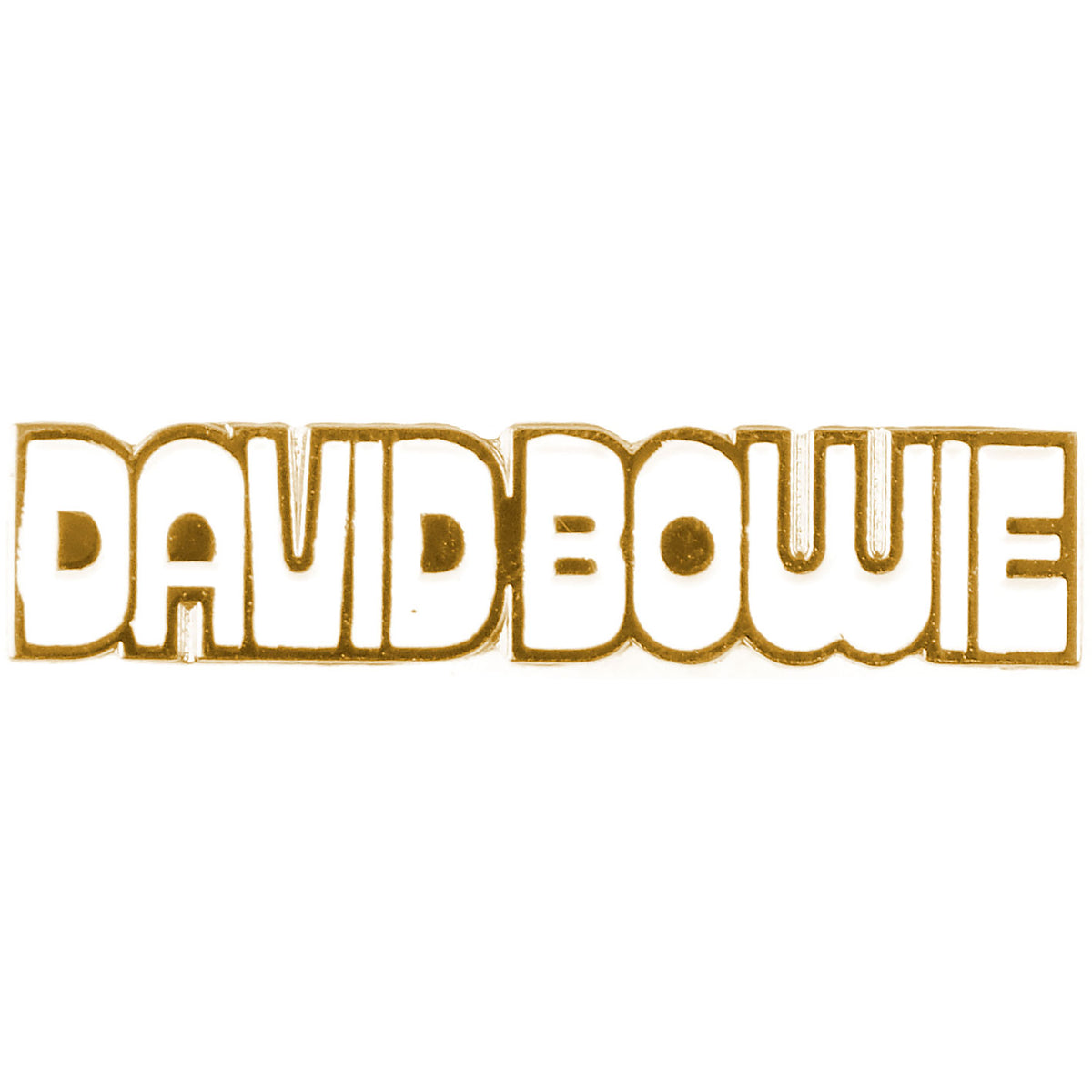 David Bowie 'Hunky Dory' Logo Pewter Pin Badge Front
