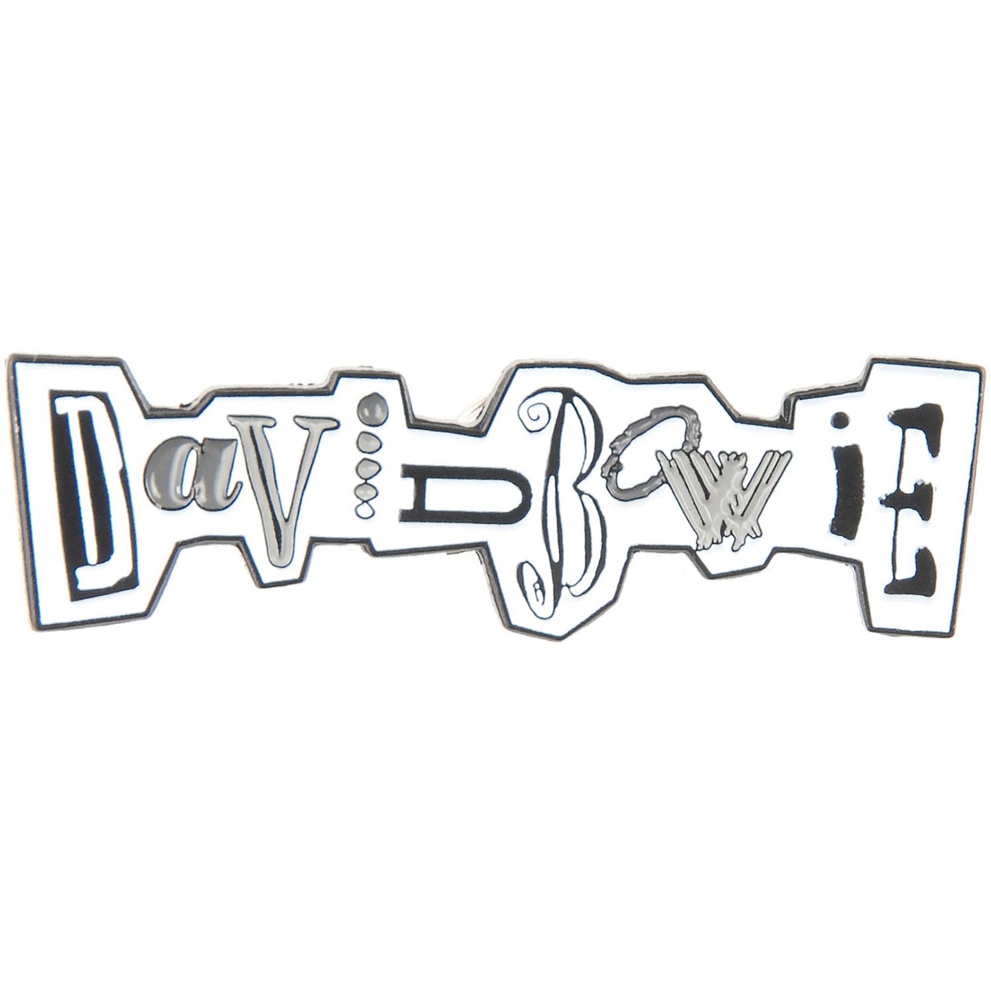 David Bowie Never Let Me Down Logo Enamel Pin Pewter Pin Badge