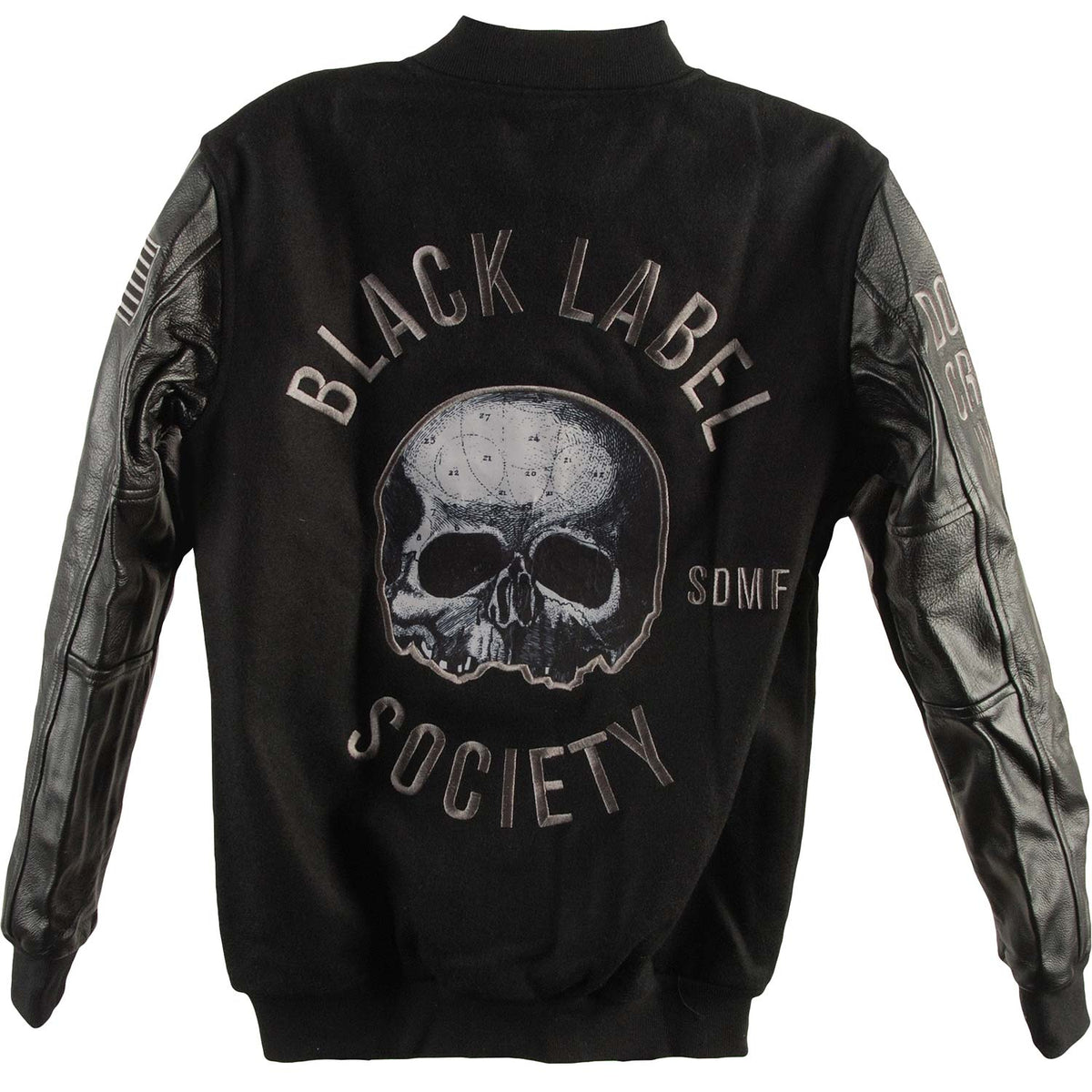 Black Label Society Leather Varsity Jacket O'Doom Varsity Jacket Back