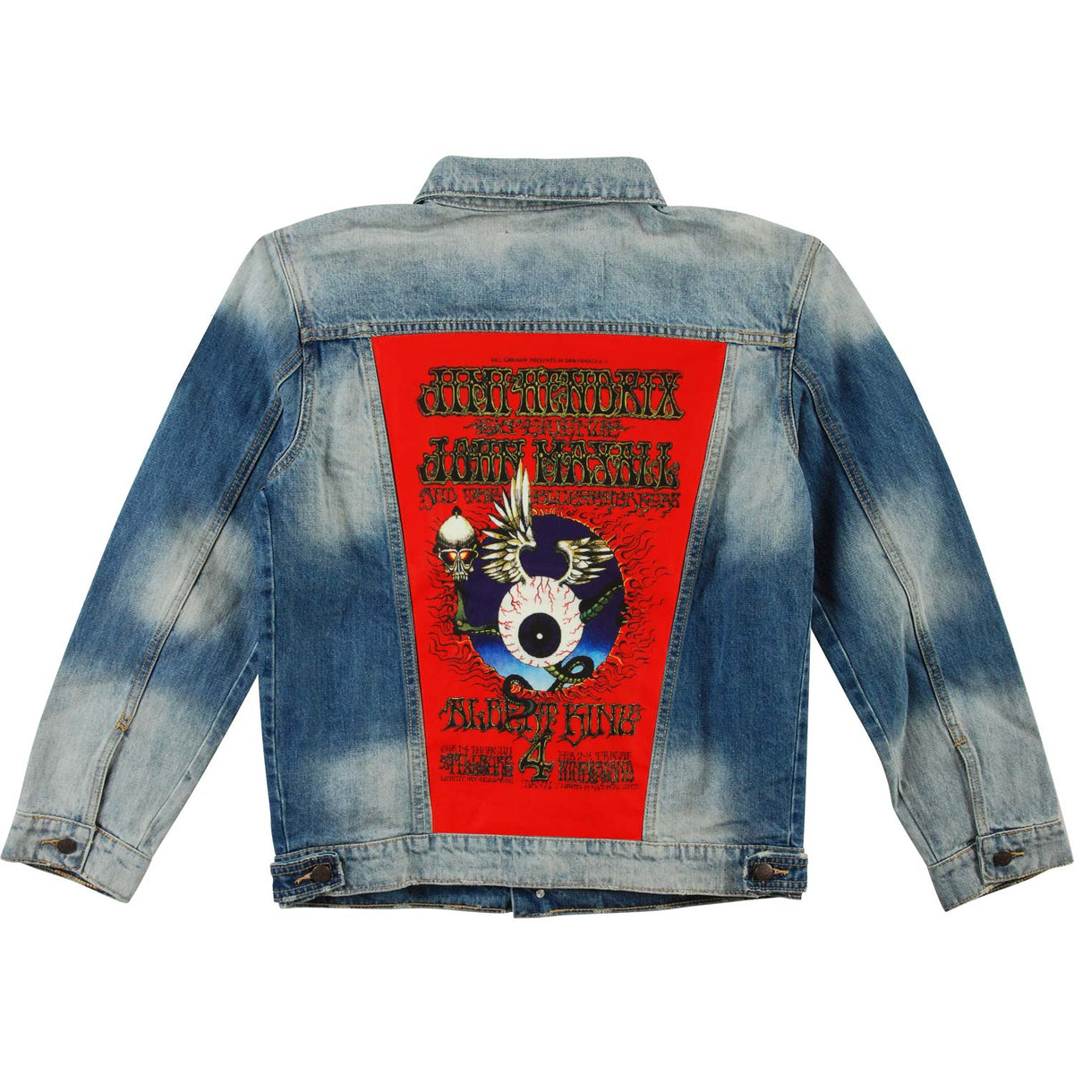 Jimi Hendrix Flying Eye Denim Jacket Back