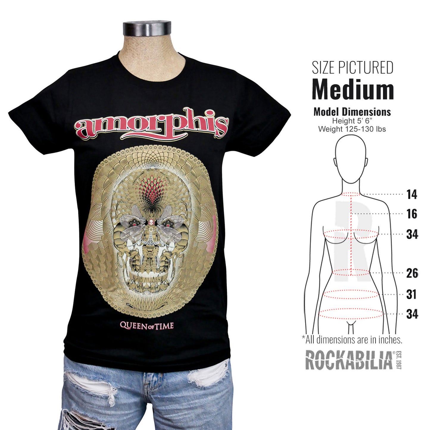 Amorphis Queen Of Time Ladies T-shirt Junior Top Alt 3