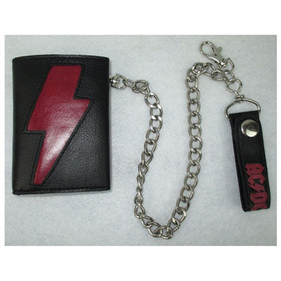 AC/DC Red Lightning Logo Tri-Fold Wallet Back