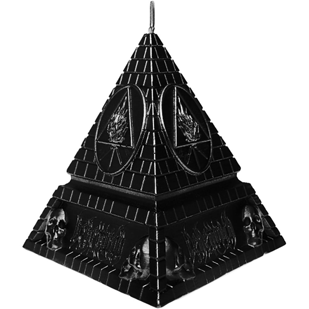 Behemoth Candle - The Unholy Trinity - Pyramid - Black Metallic Candle Back