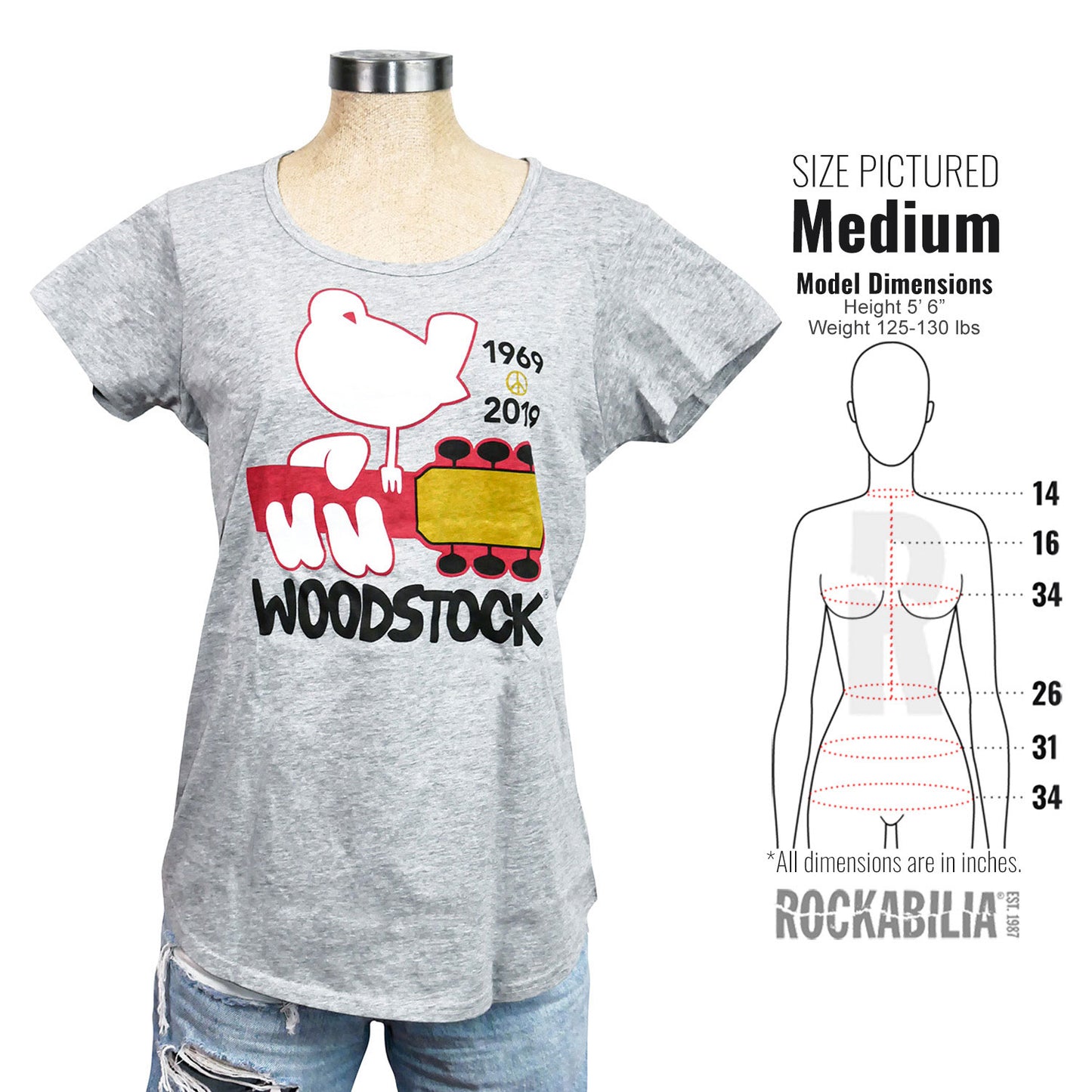 Woodstock 1969-2019 Woman's Mali Tee Junior Top Alt 3