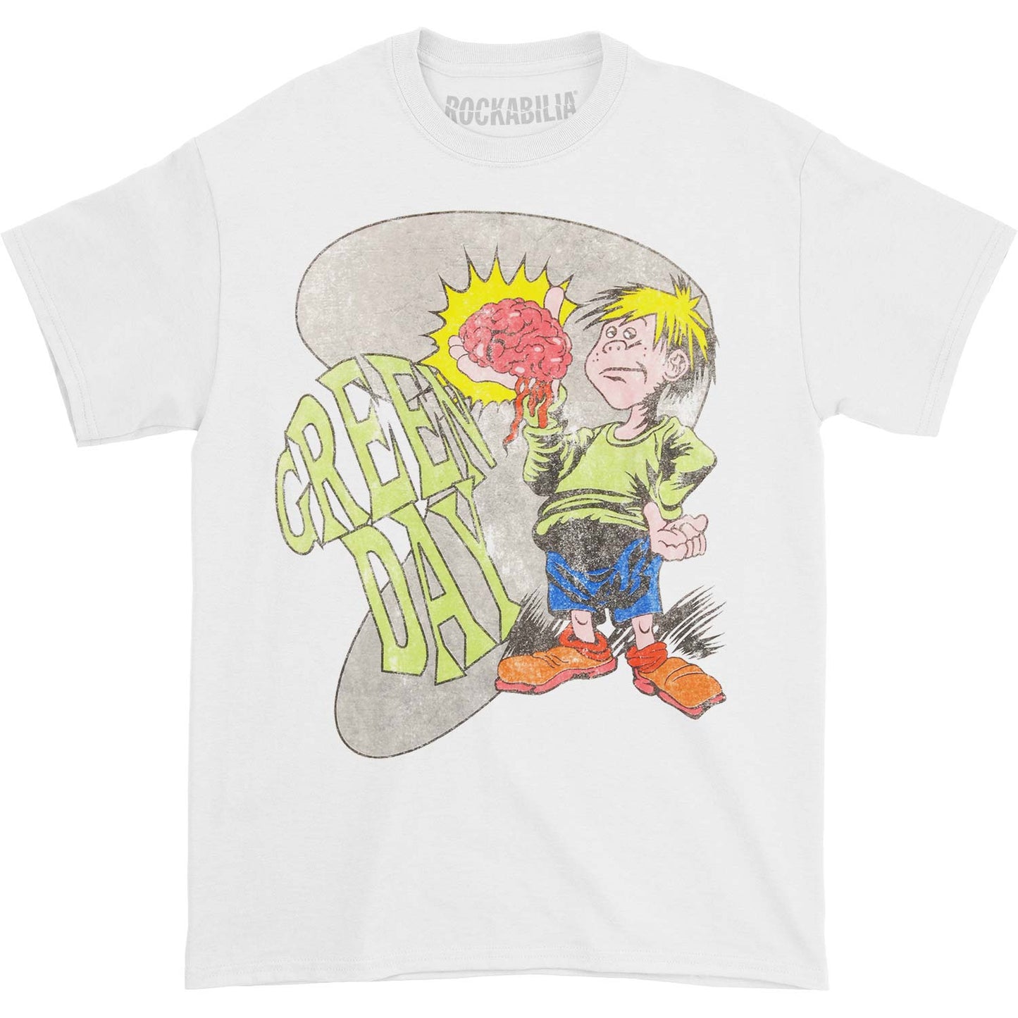Green Day Brain Boy Tee (White) T-shirt Front