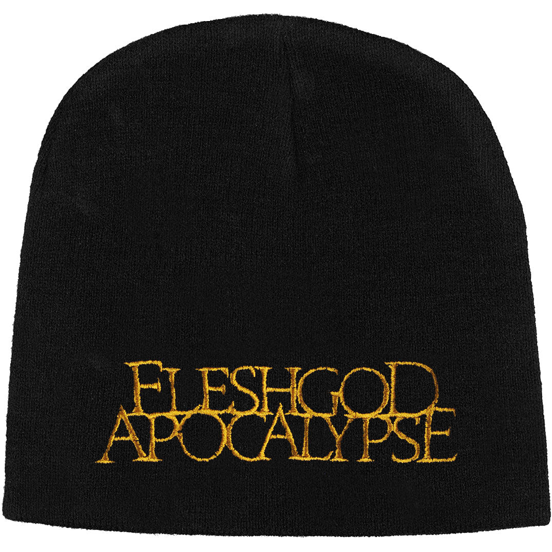 Fleshgod Apocalypse Embroidered Gold Logo Beanie Front