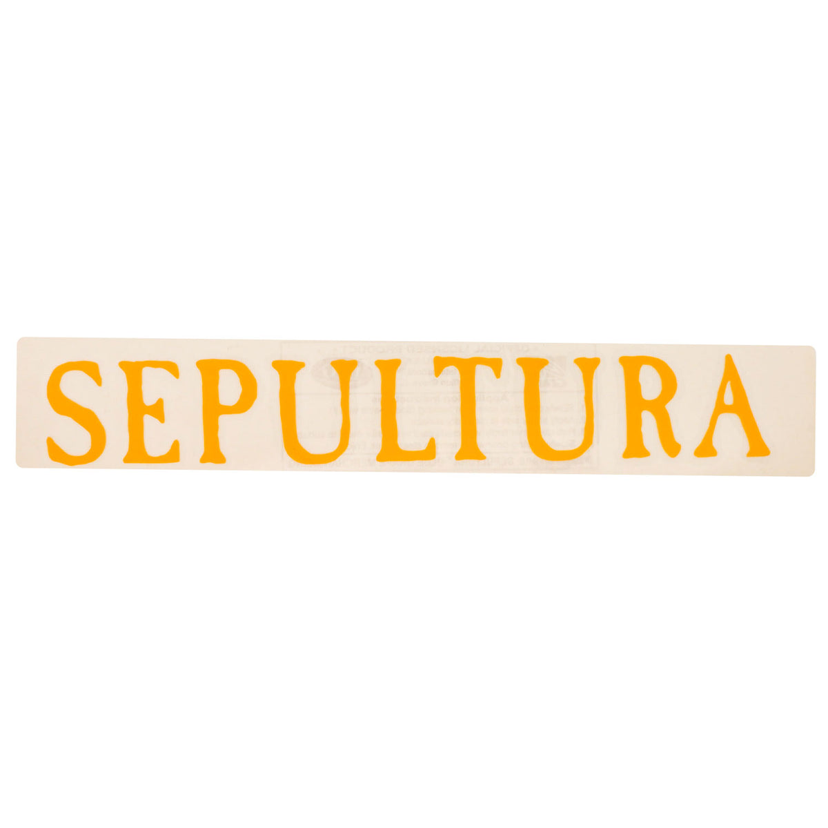 Sepultura Vinyl Cut (Yellow) Peel & Rub Sticker Front
