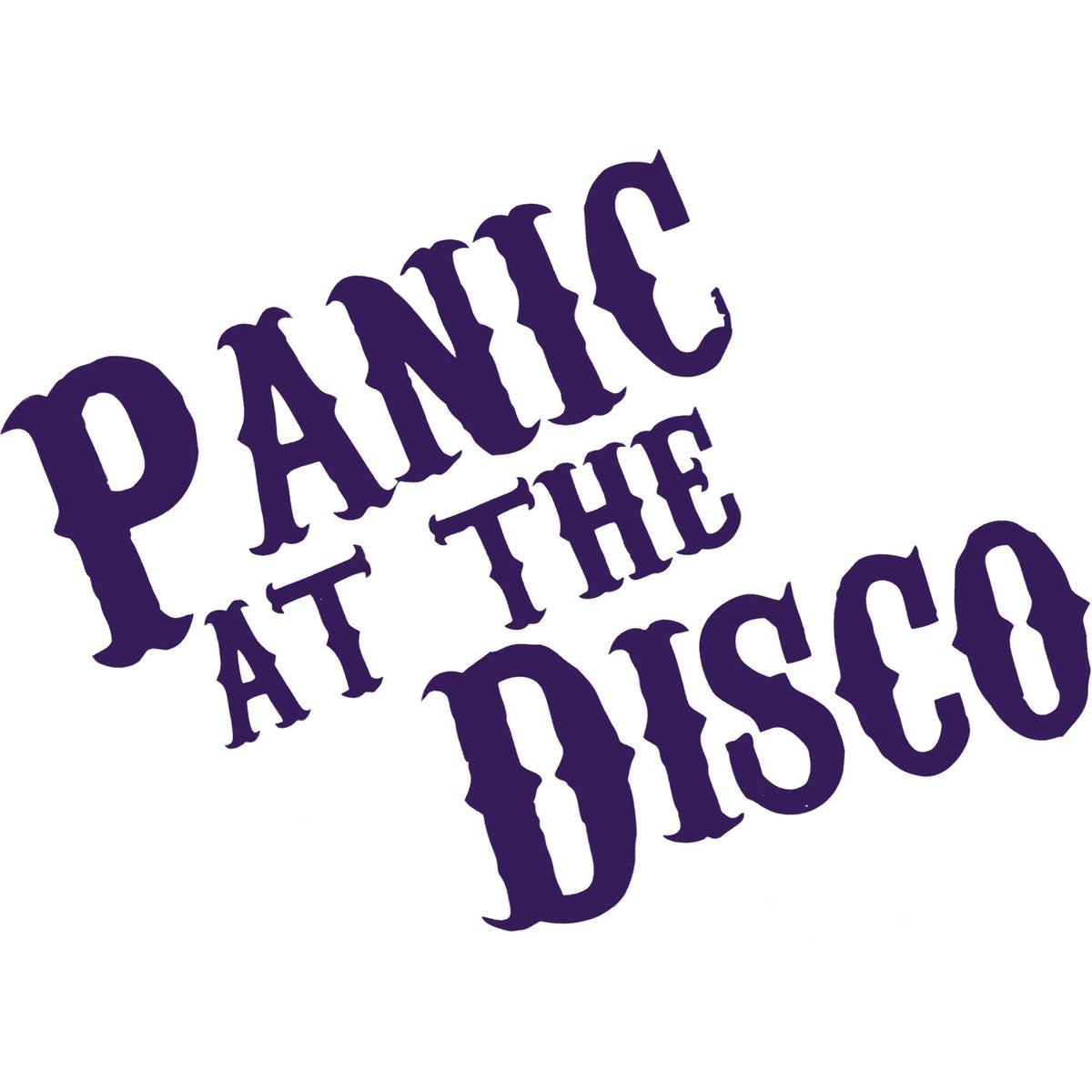 Panic! At The Disco Vinyl Cut Logo (Purple) Peel & Rub Sticker Front