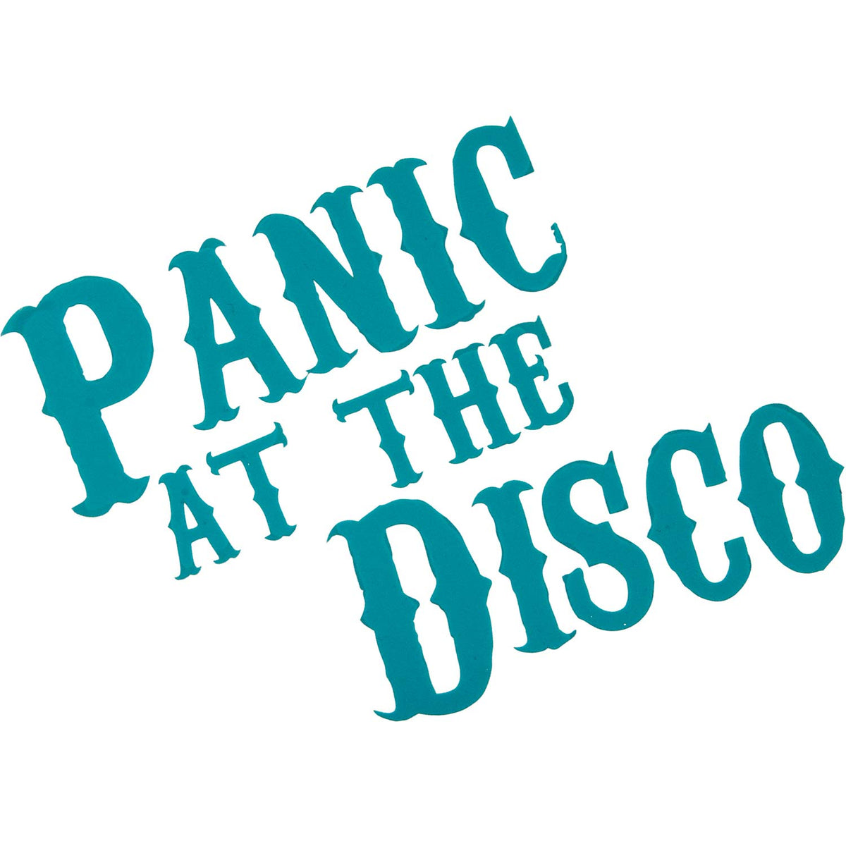 Panic! At The Disco Vinyl Cut Logo (Turquoise) Peel & Rub Sticker Front