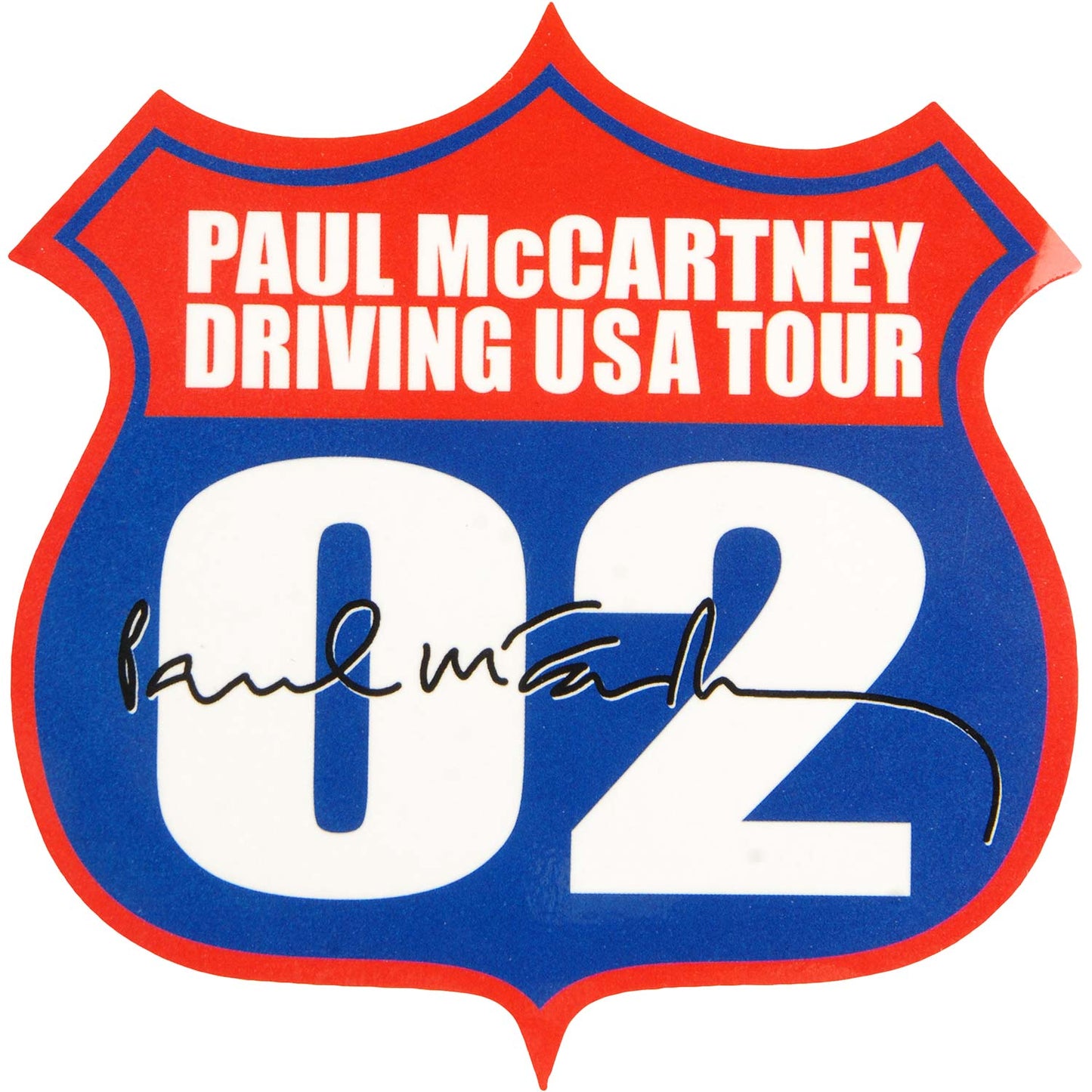 Paul Mccartney Die Cut Paul McCartney Driving USA Tour 02 Signature Logo (4.25" x 4") Sticker Front
