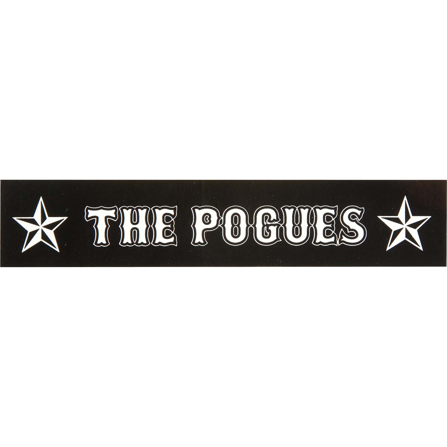 Pogues Logo Between Nautical Stars (6" x 1.25") Sticker Front