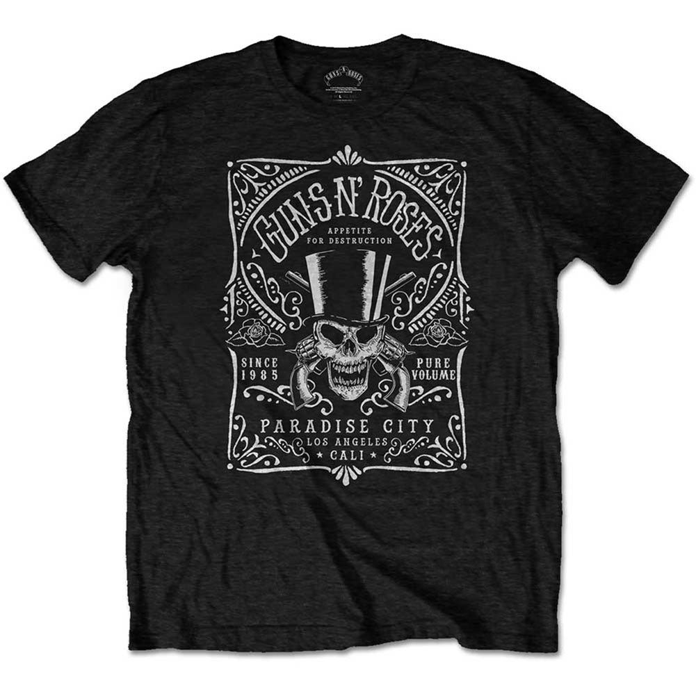 Guns N Roses Bourbon Label Slim Fit T-shirt Front