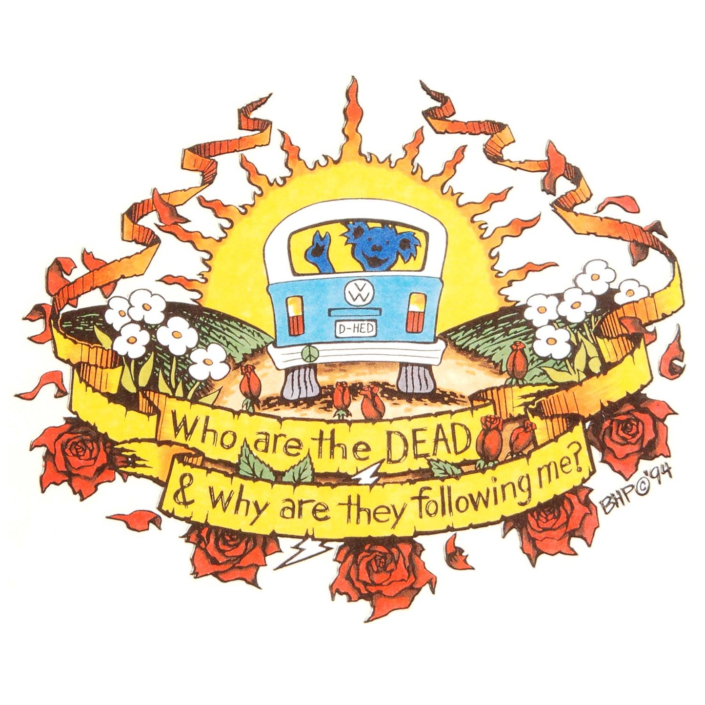 Grateful Dead Who are the Dead. . . (large window sticker) Sticker Front