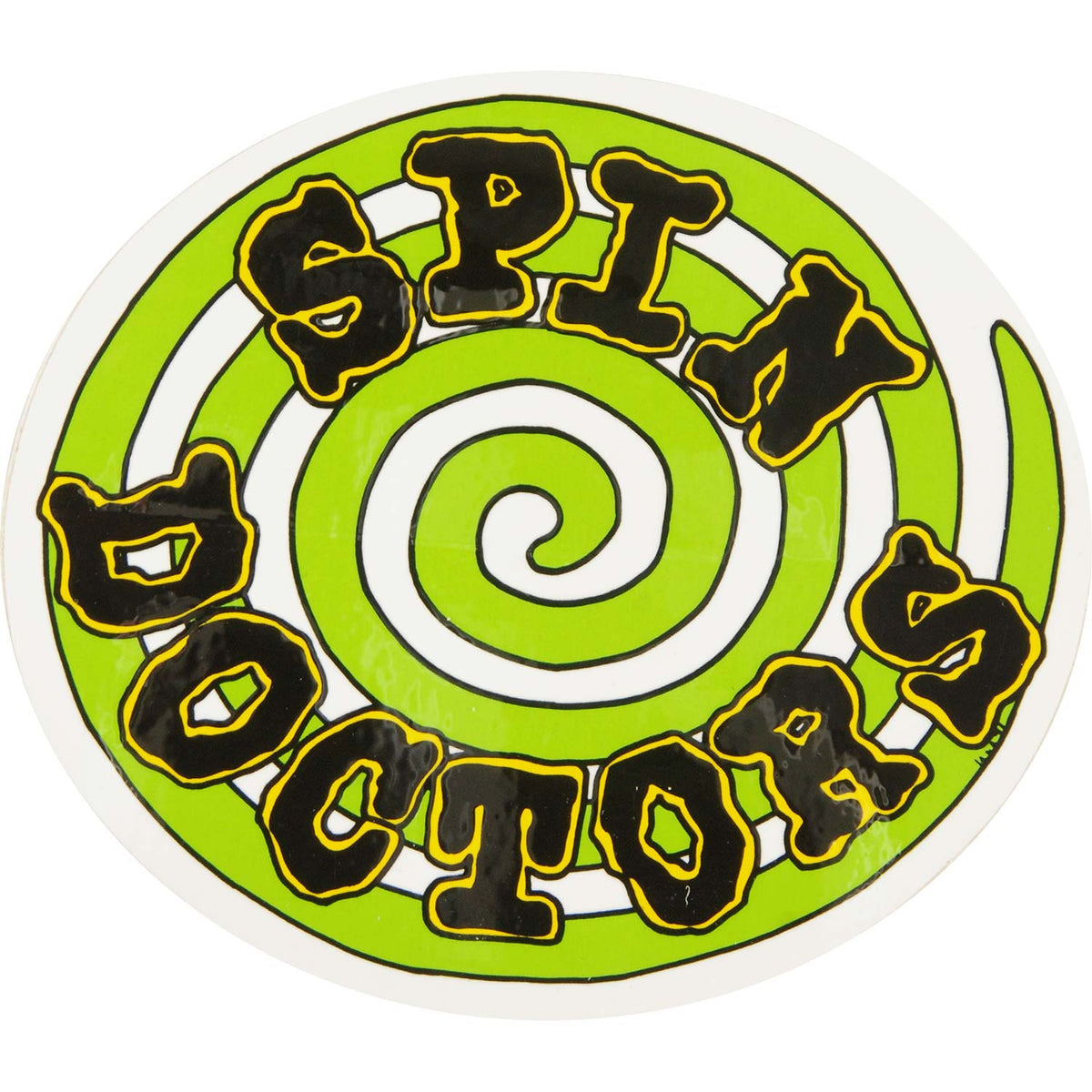 Spin Doctors Logo Within Swirl Symbol (5" x 4.5") Sticker Front