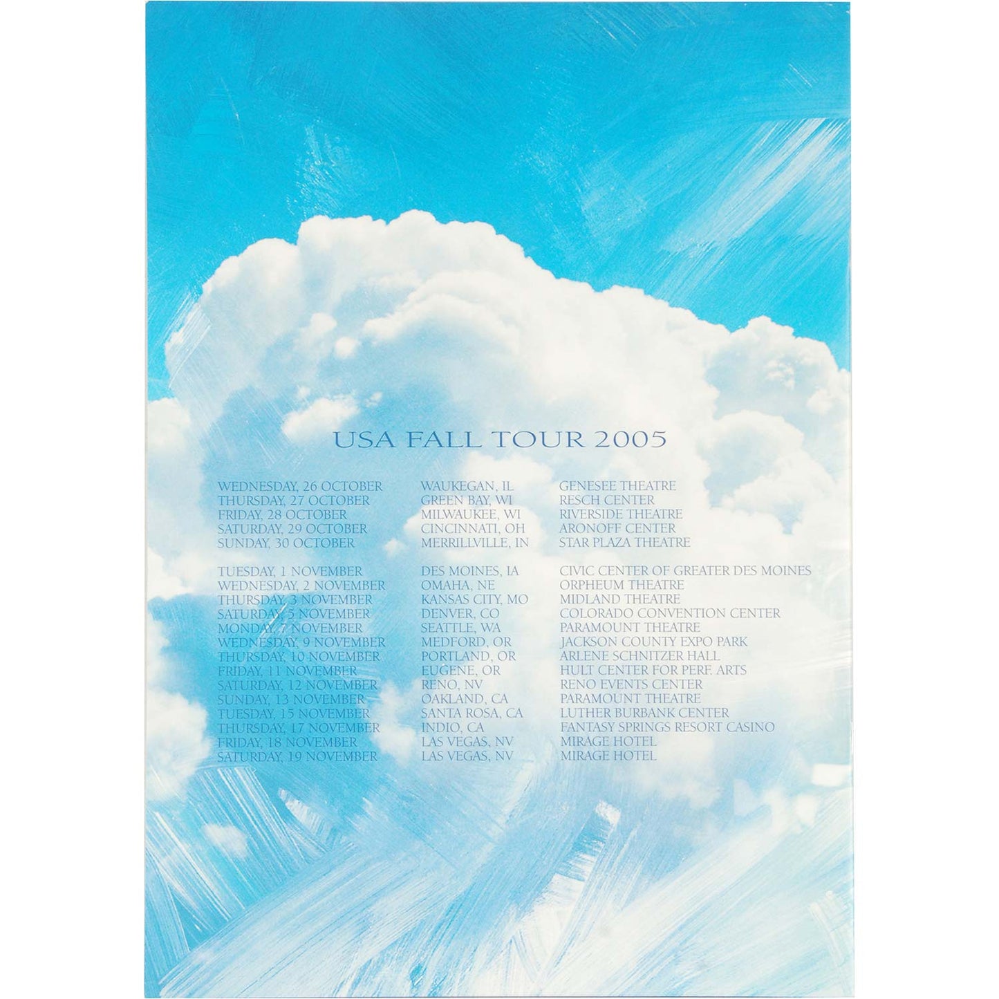 Moody Blues Tour Book Back