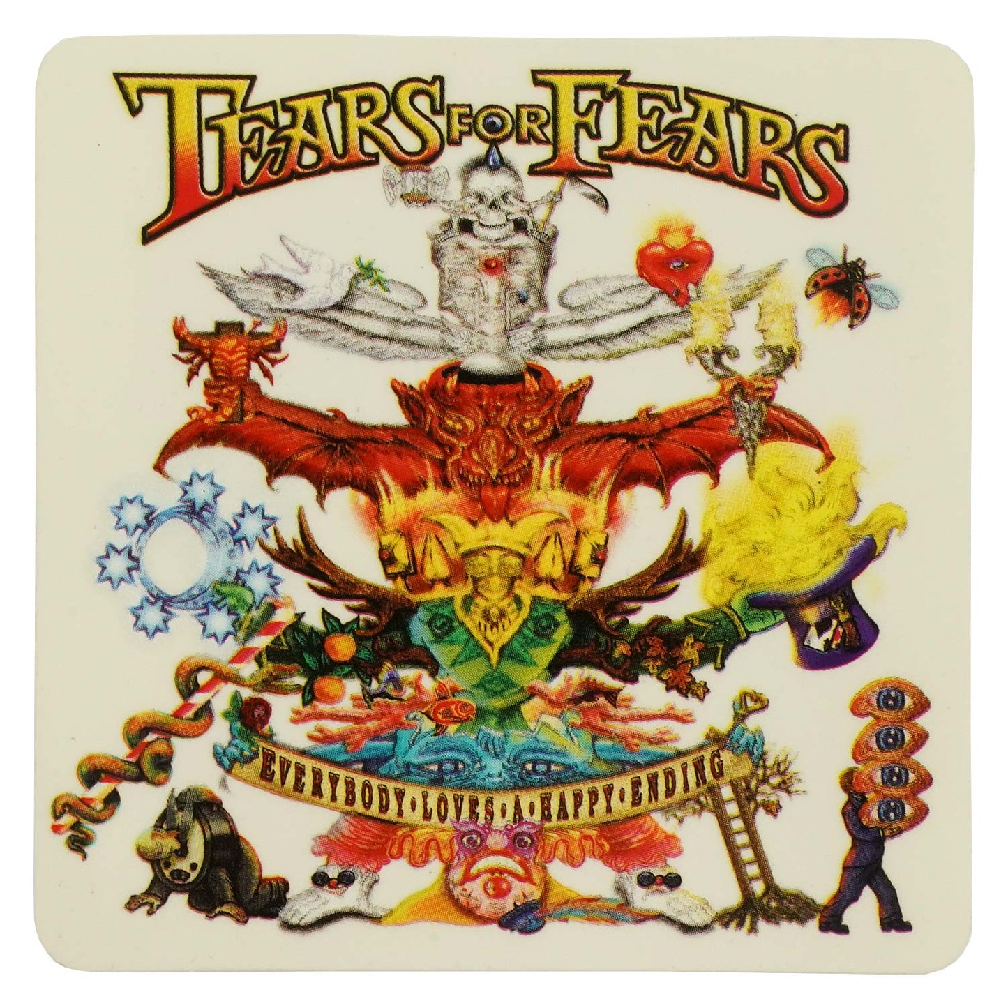 Tears For Fears Everybody Loves A Happy Ending (4" x 4") Sticker Front