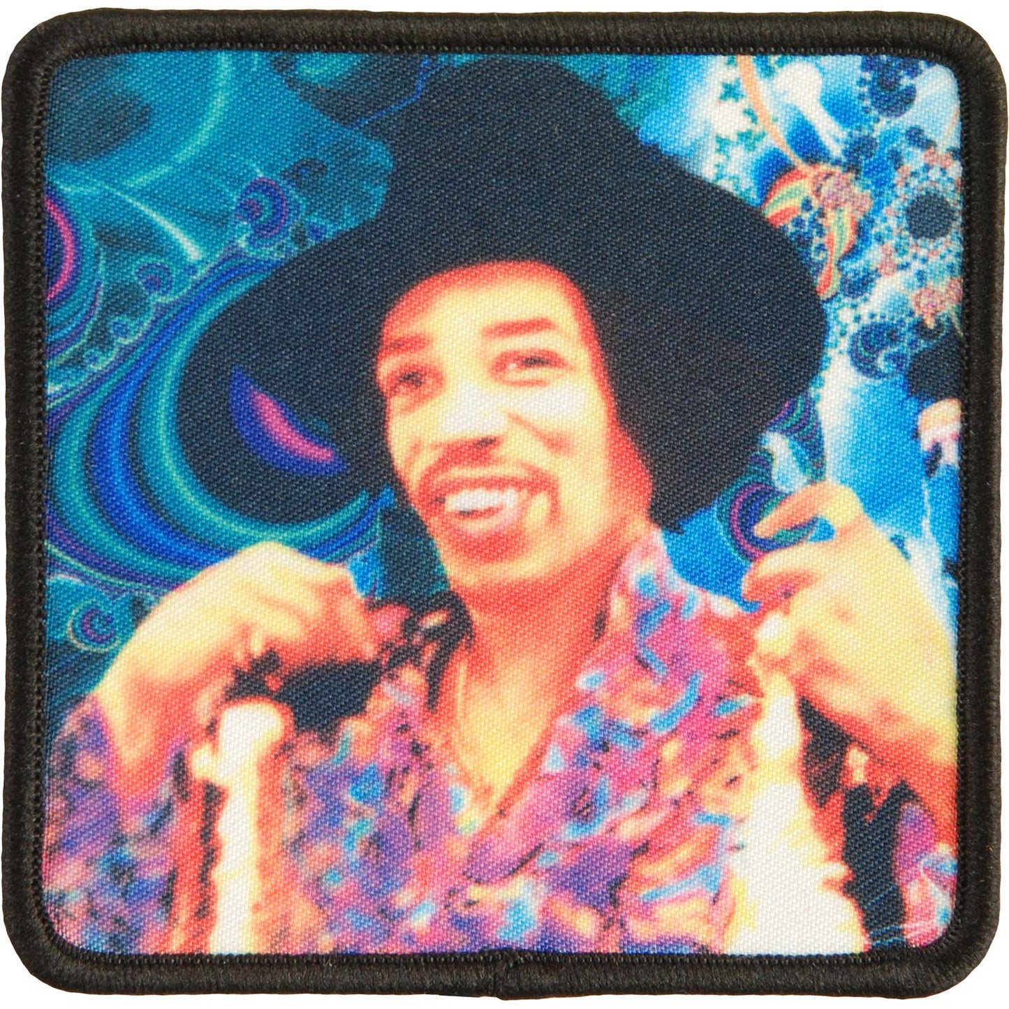 Jimi Hendrix Style Embroidered Patch Front