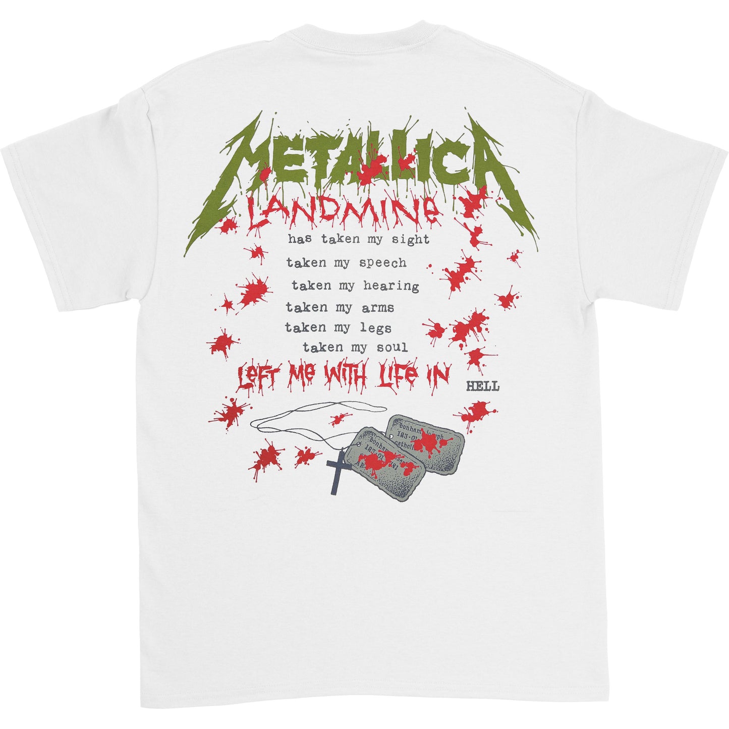Metallica One Landmine (Back Print) Slim Fit T-shirt Back