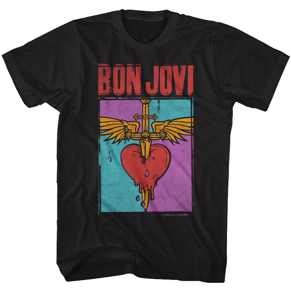 Bon Jovi Heart And Dagger T-shirt Front