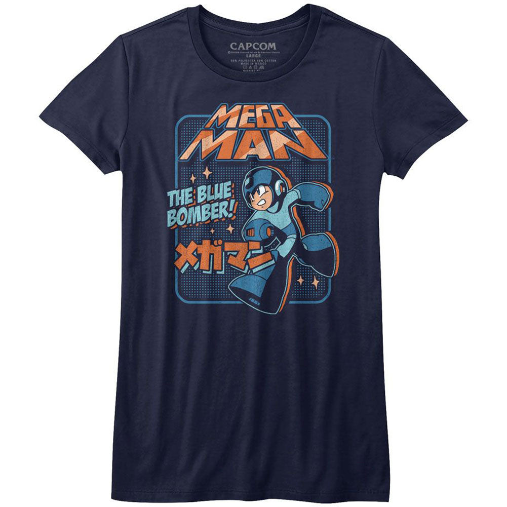 Mega Man Graphic Blu Bomber Junior Top Front