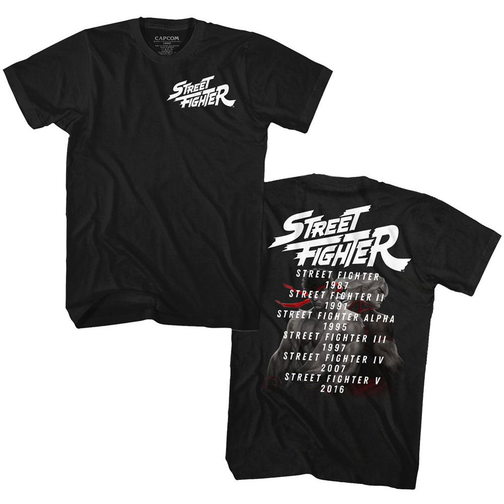 Street Fighter Release Dates T-shirt Front