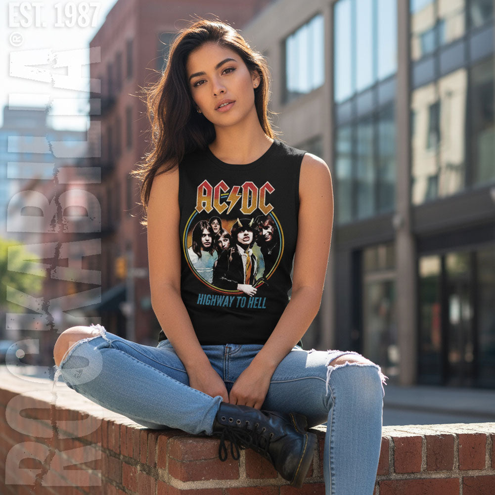 AC/DC Highway To Hell Tricolor Womens Tank Alt 2