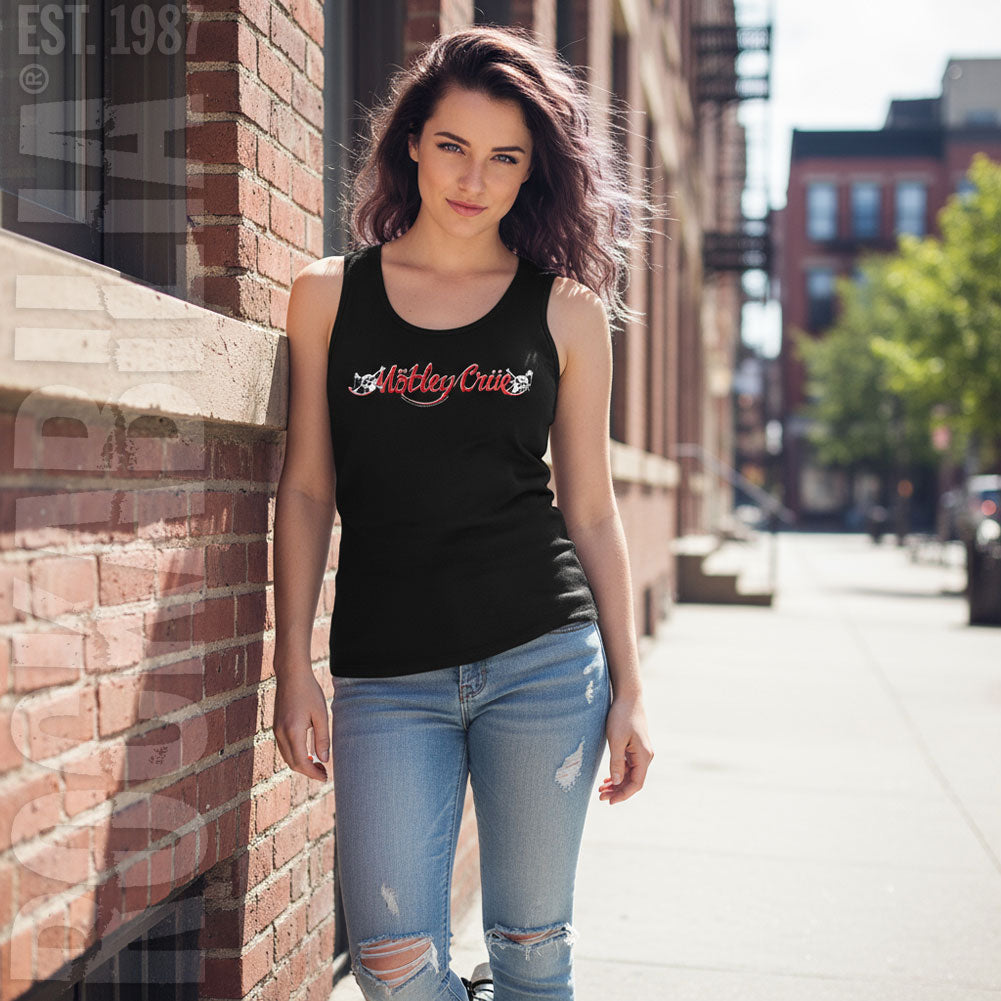 Motley Crue Red & White Logo Womens Tank Alt 2