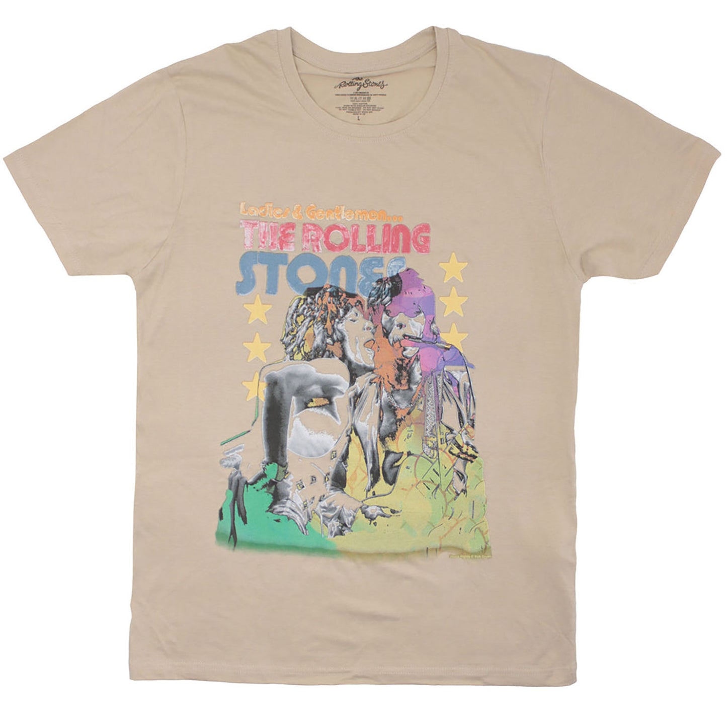Rolling Stones Mick & Keith Watercolour Stars Slim Fit T-shirt Front