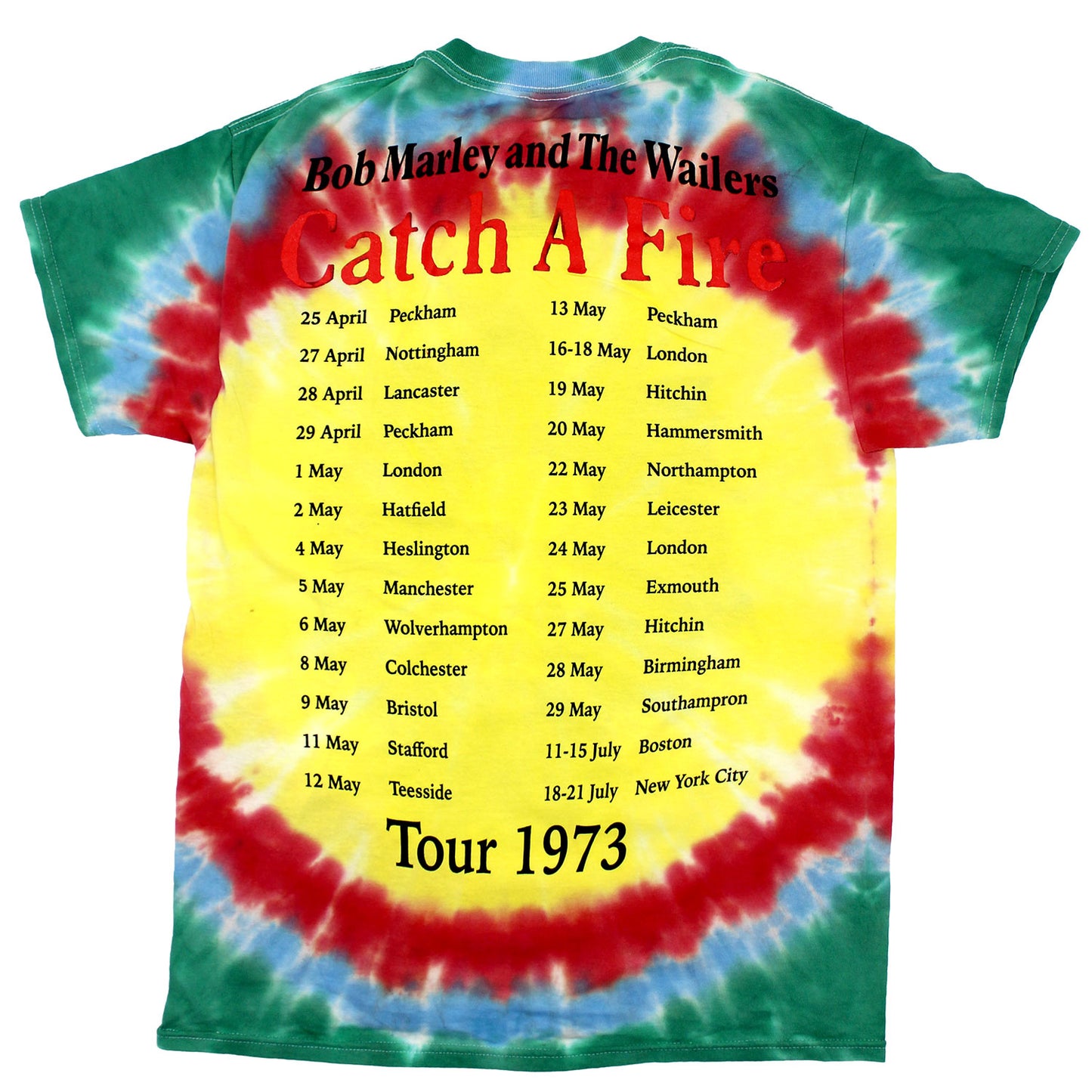 Bob Marley Catch a Fire Tie Dye Tie Dye T-shirt Back