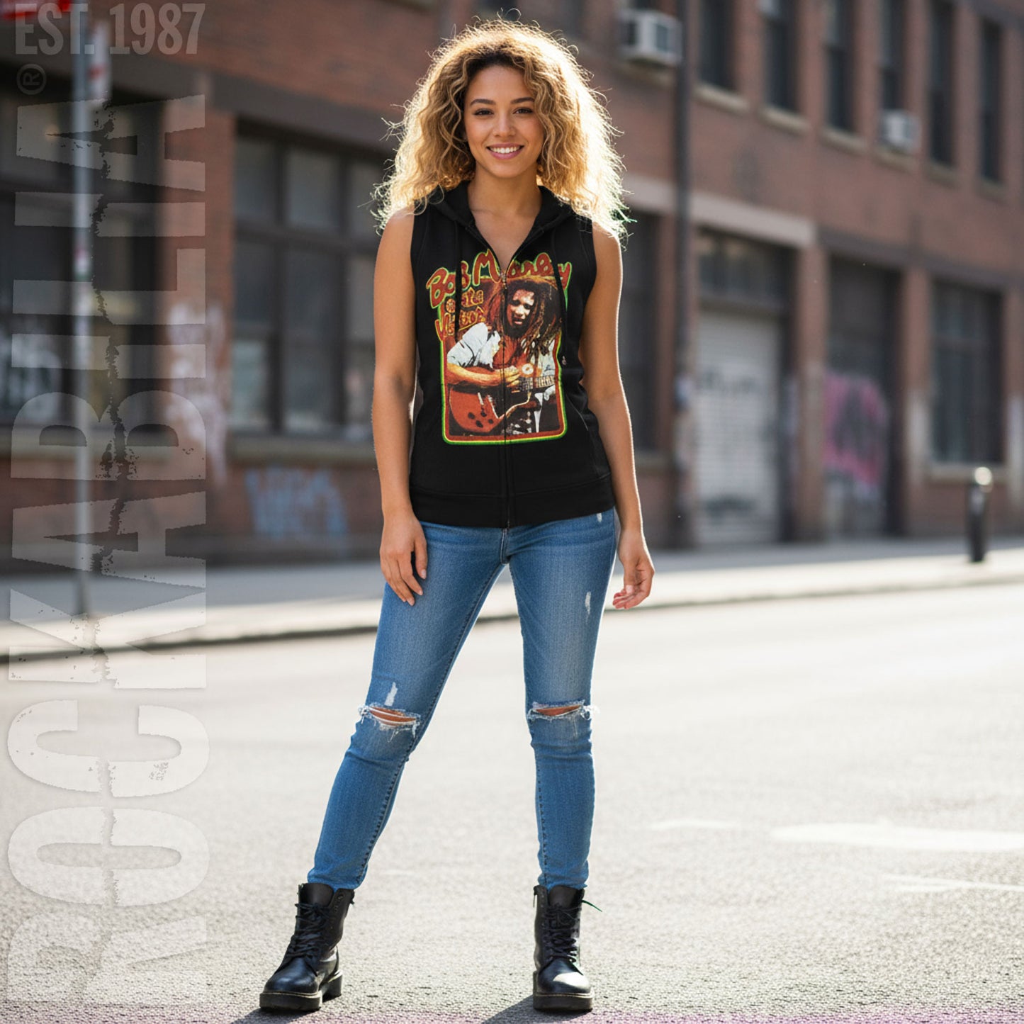 Catch A Fire Wailers Cut Out Hoodie Junior Top