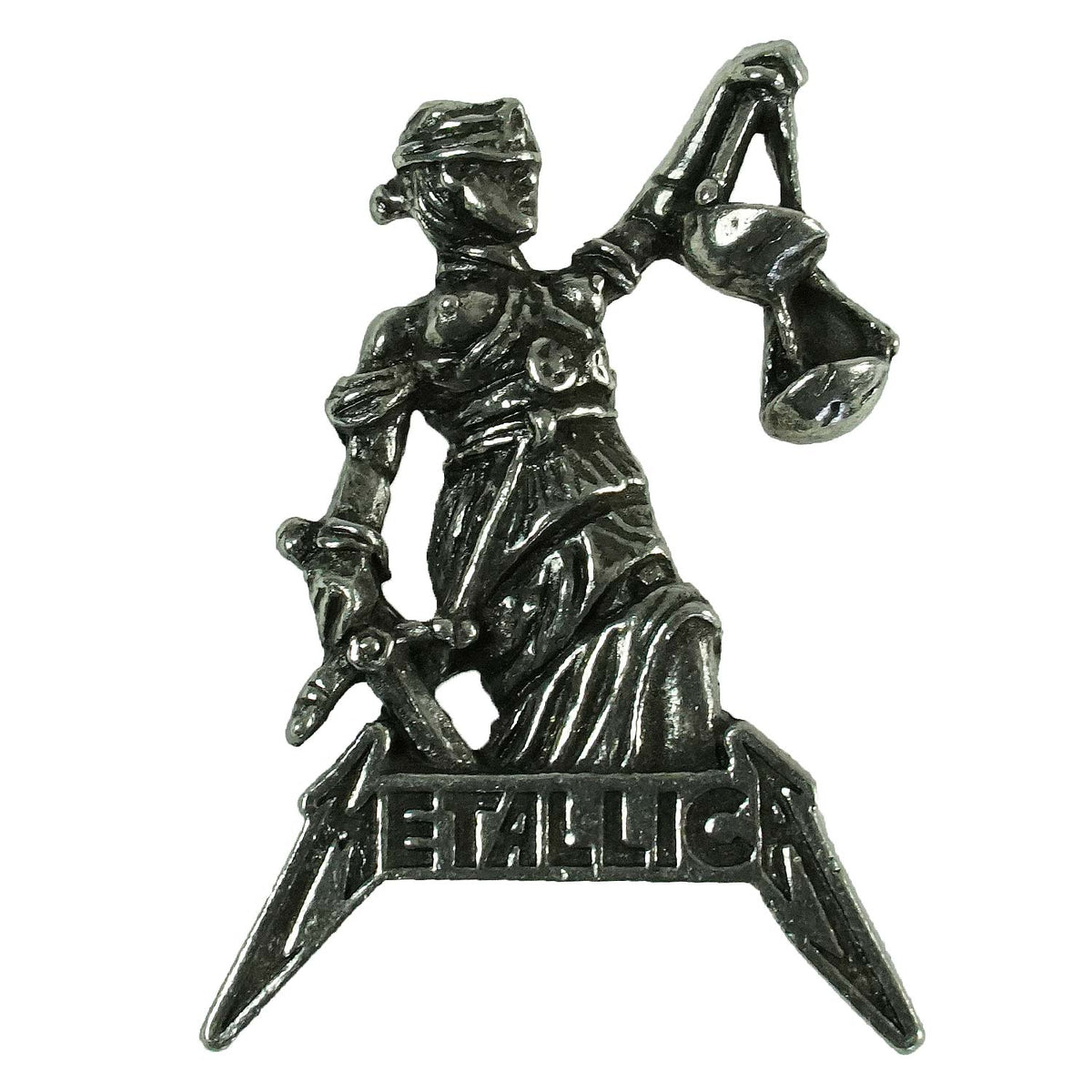 Metallica Justice For All Pin Badge Pewter Pin Badge Front