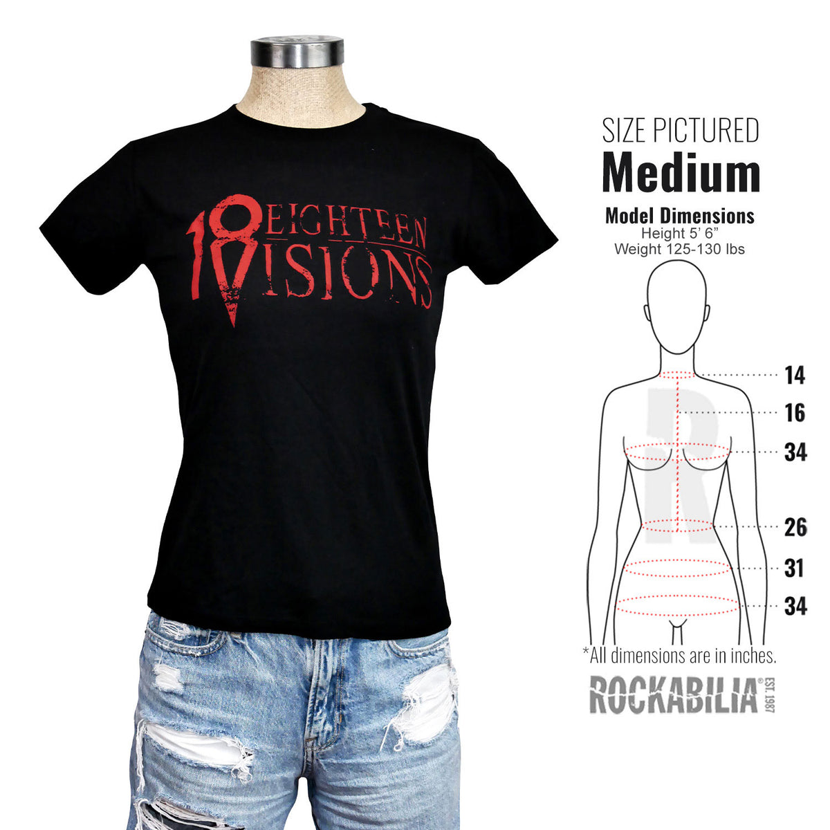 Eighteen Visions Simple Girls' T Junior Top Alt 3