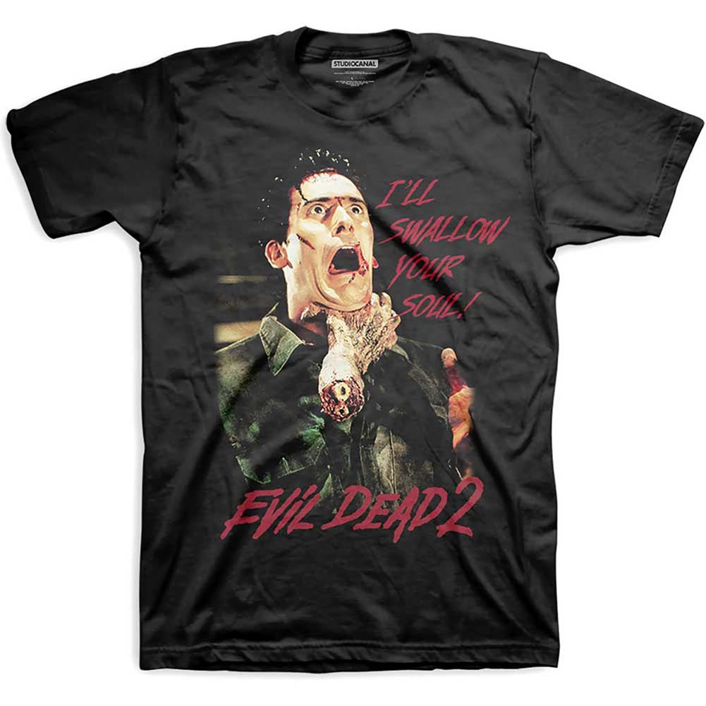 StudioCanal Evil Dead 2 Swallow Your Soul Slim Fit T-shirt Front