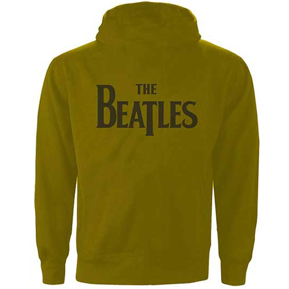 Beatles Drop T Logo (Back Print) Zippered Hooded Sweatshirt Back