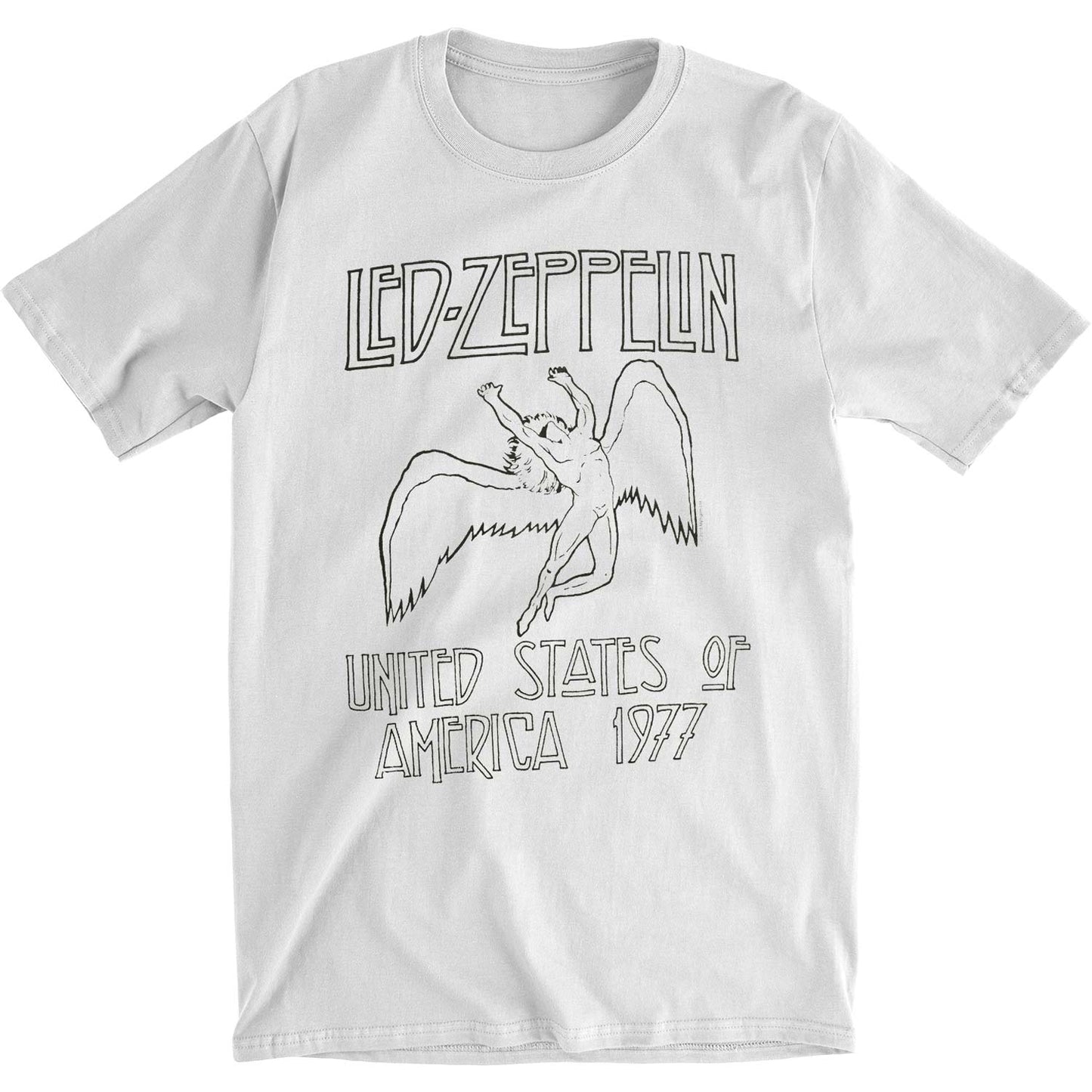 Led Zeppelin USA '77 White Slim Fit T-shirt Front