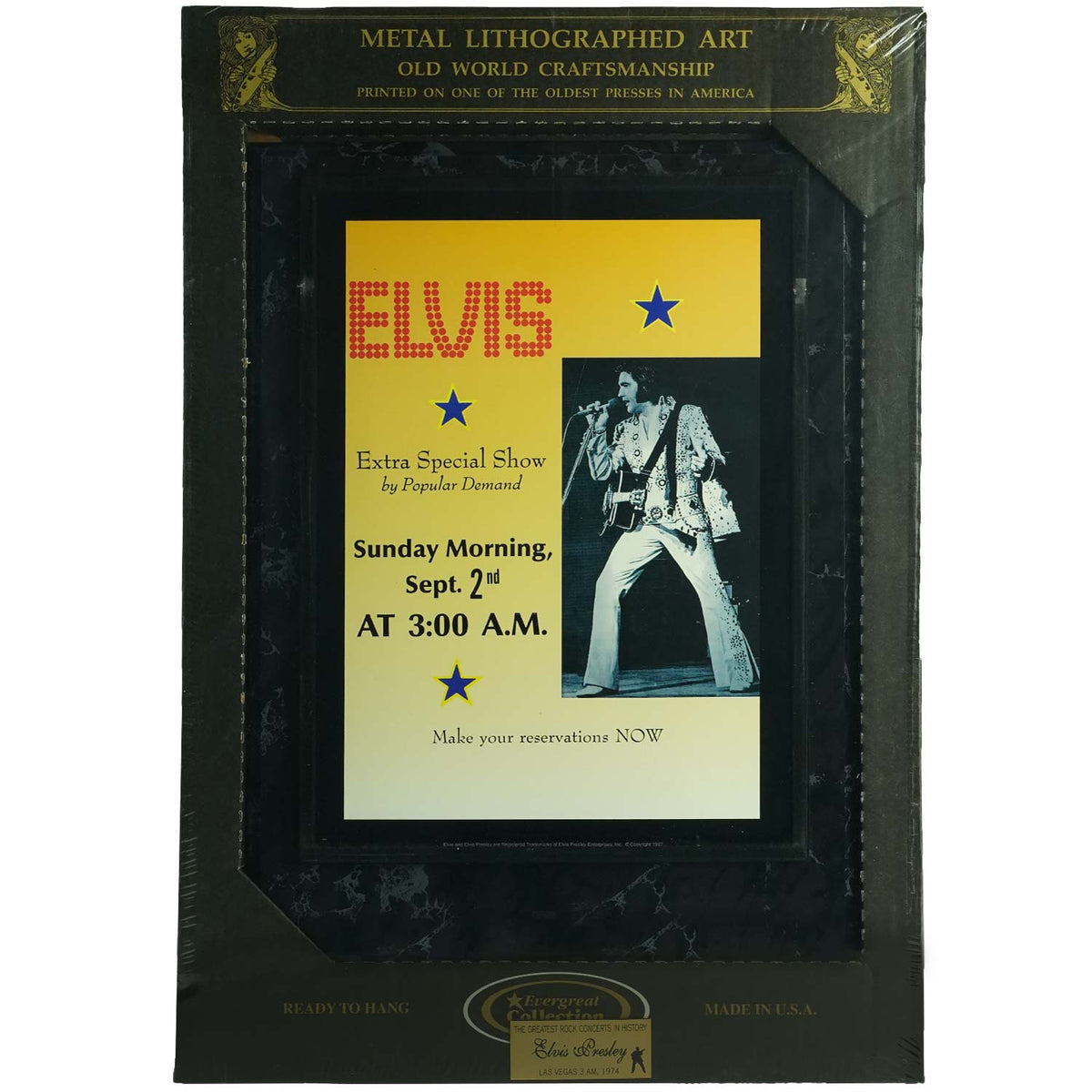 Elvis Presley Elvis Metal Litho Mounted Plaque 3 A.M. Framed Wall Art Front