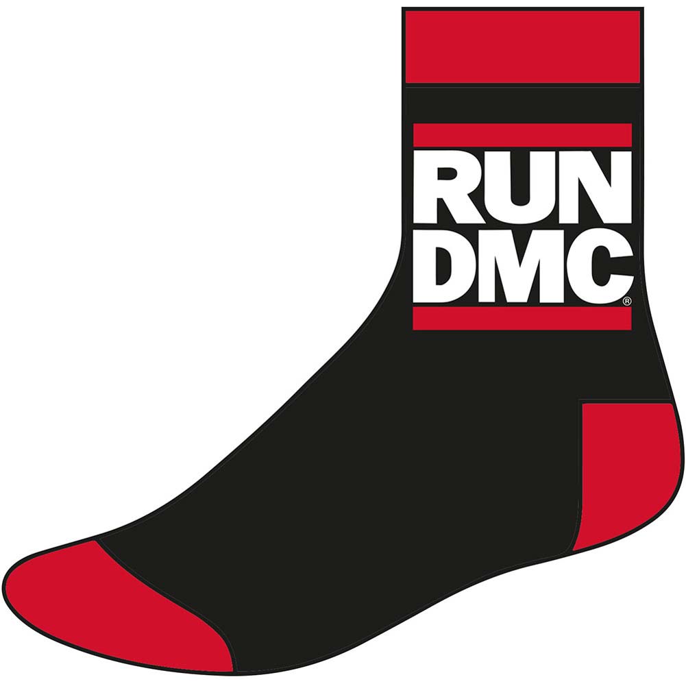 Run DMC Logo (Size 8 - 12) Socks Front