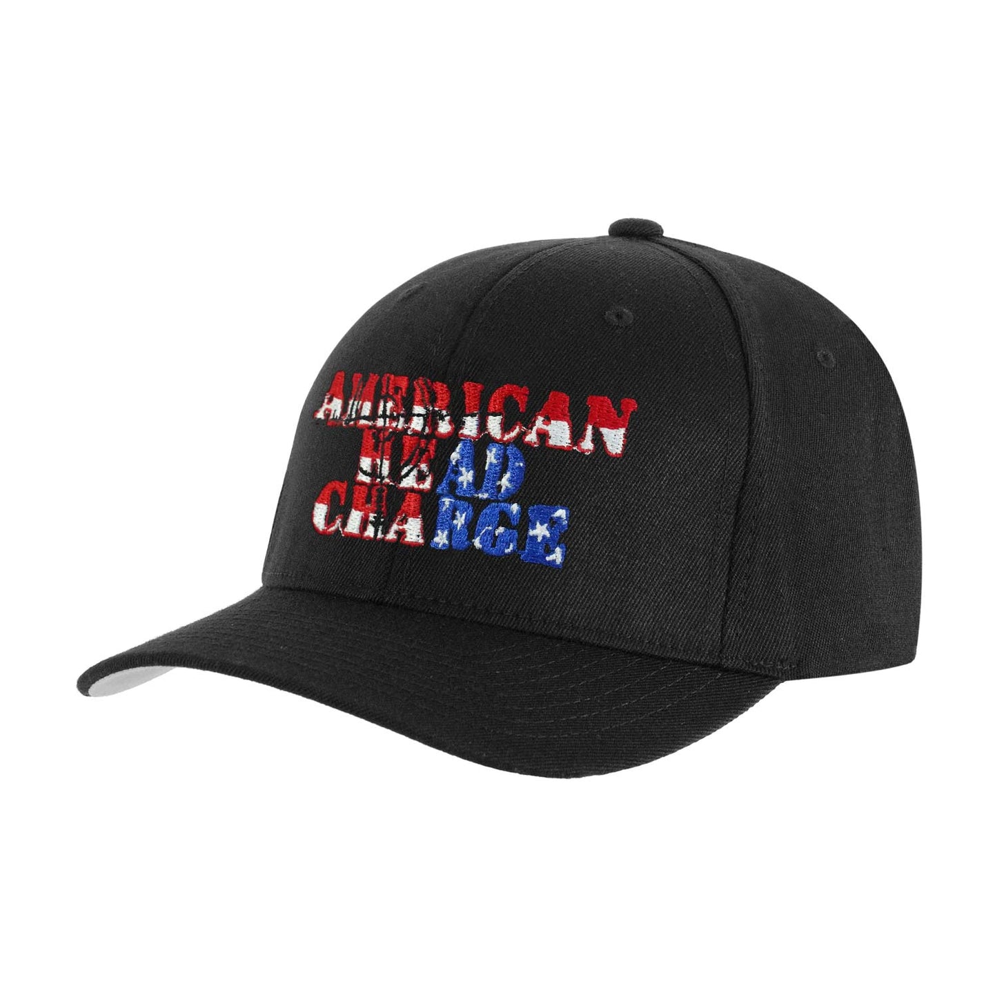 American Head Charge American Flag Logo Baseball Cap Front