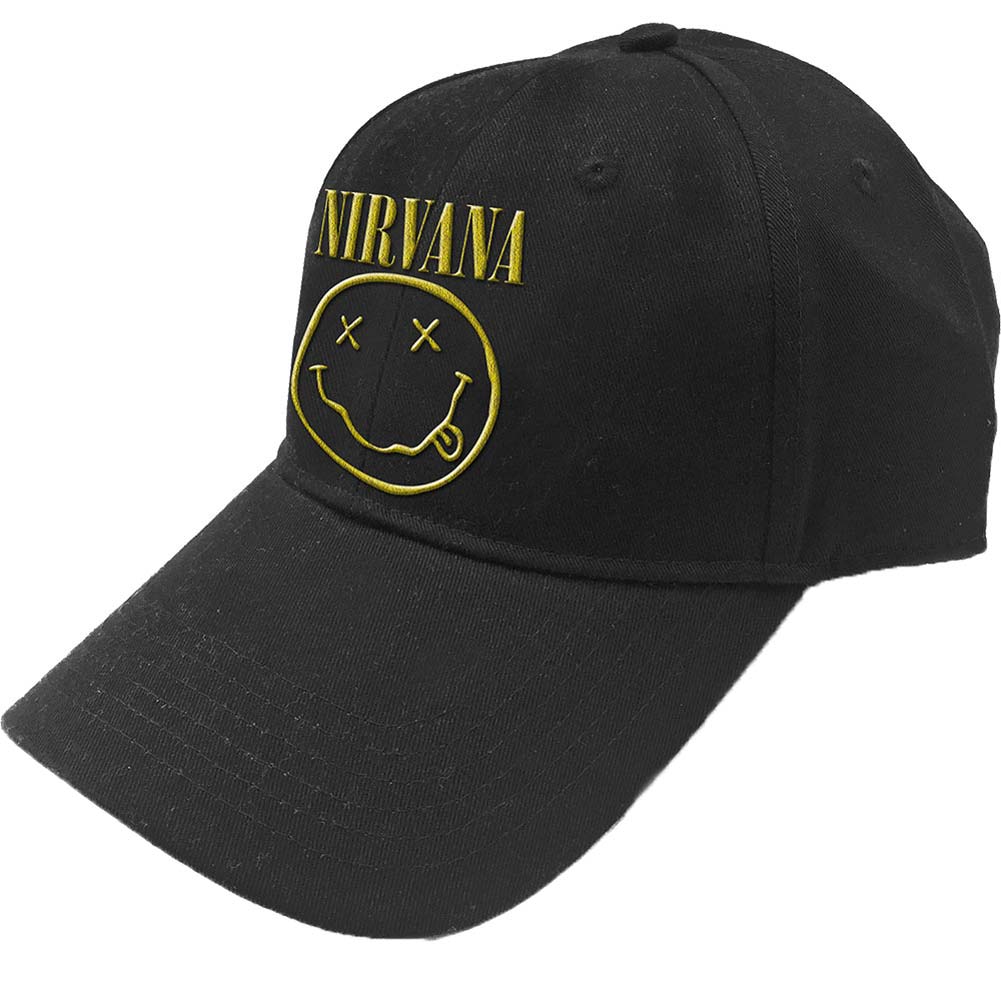 Nirvana Logo & Smiley Baseball Cap Front