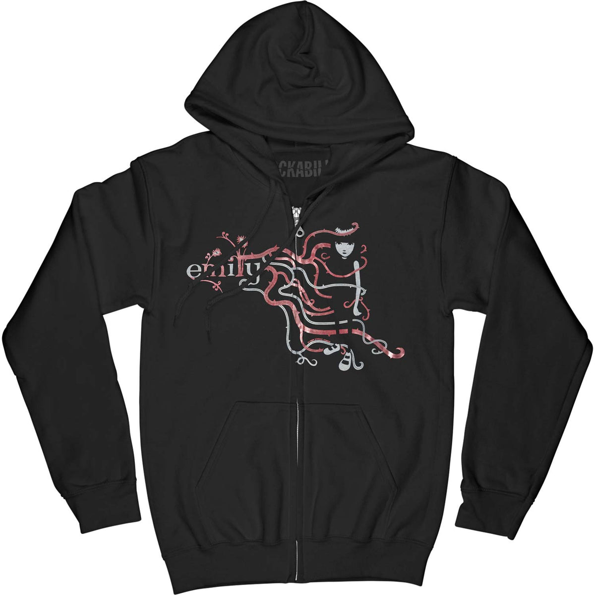 Emily the Strange Vines Jr's Zipper Hoodie Junior Top Front
