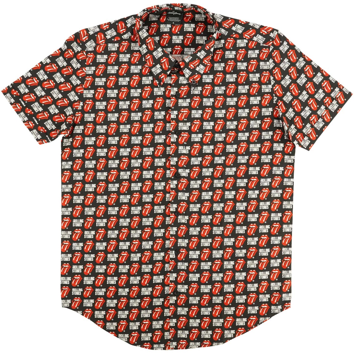 Rolling Stones Tongue and Text Dress Shirt Front