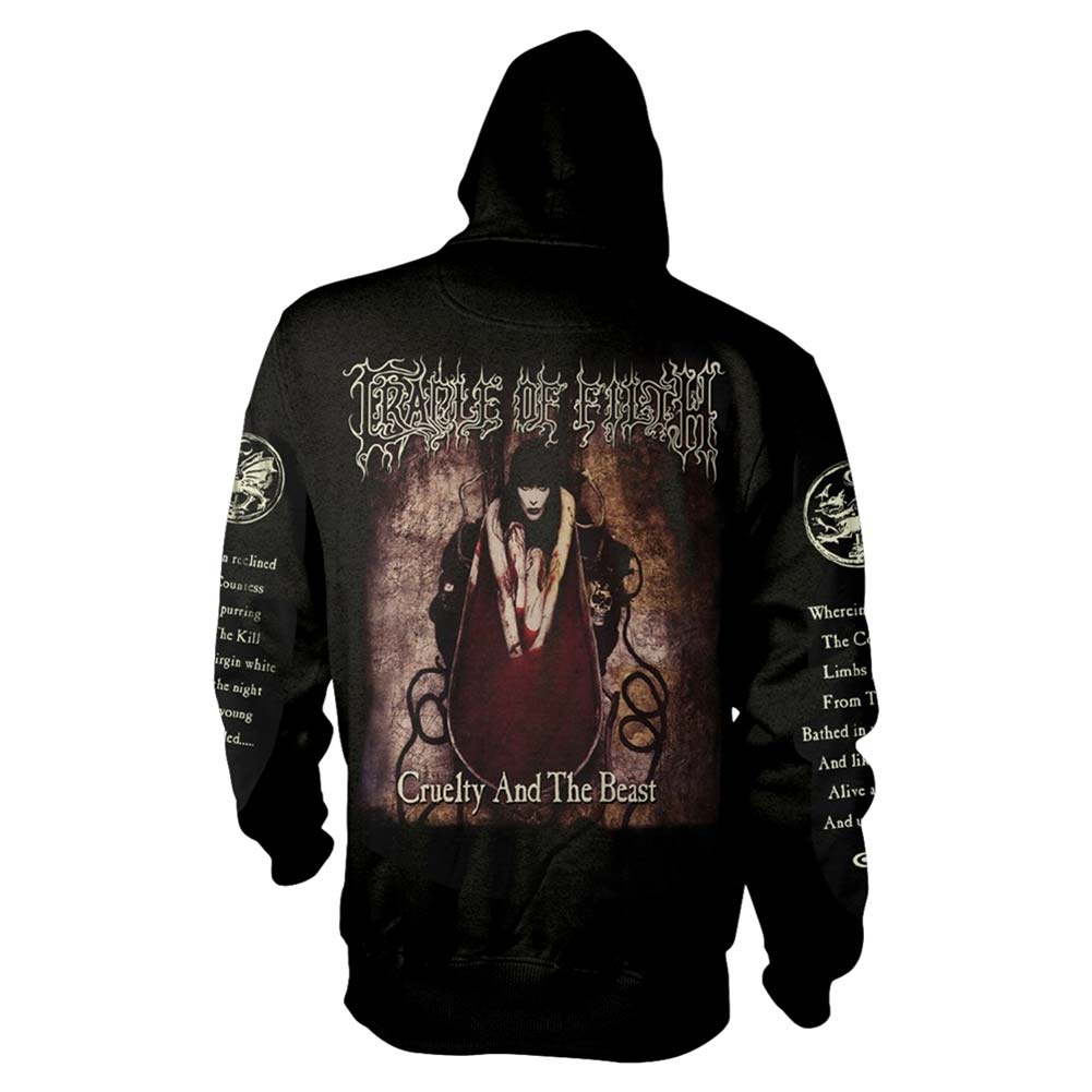 Cradle Of Filth Cruelty And The Beast Zippered Hooded Sweatshirt Back