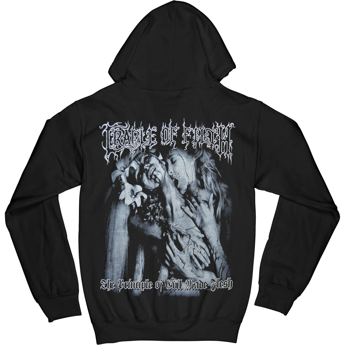 Cradle Of Filth The Principle Of Evil Made Flesh Zippered Hooded Sweatshirt Back