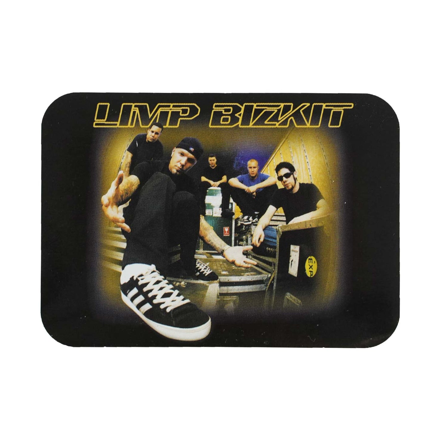 Limp Bizkit Band Members Posed With Road Cases Photo Under Logo Sticker Front