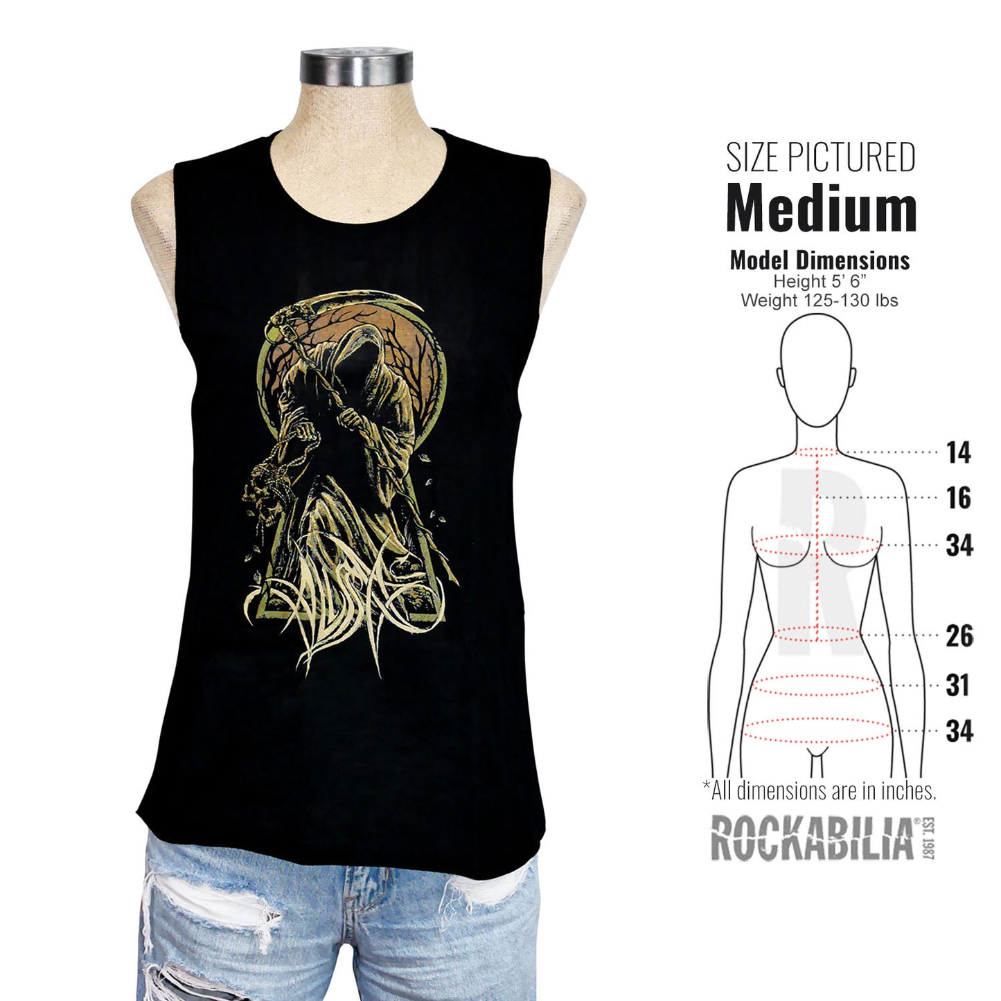 Alissa White-Gluz Reaper Ladies Muscle Tank Womens Tank Alt 3