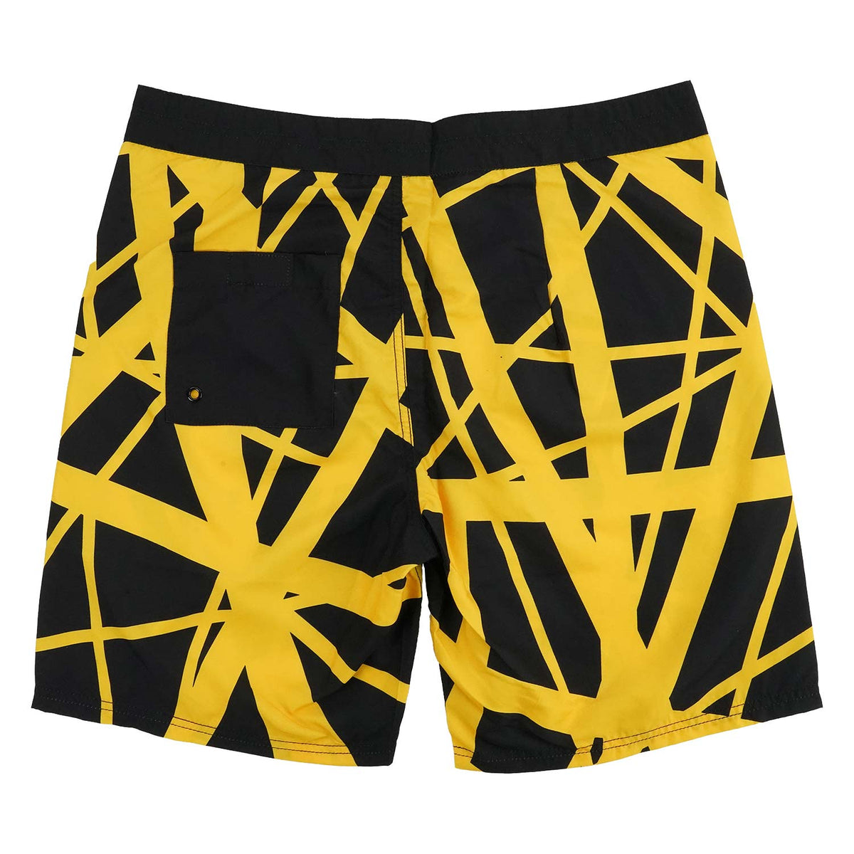 Van Halen EVH 79 Board Shorts (Black Body/Yellow) Board Shorts Back