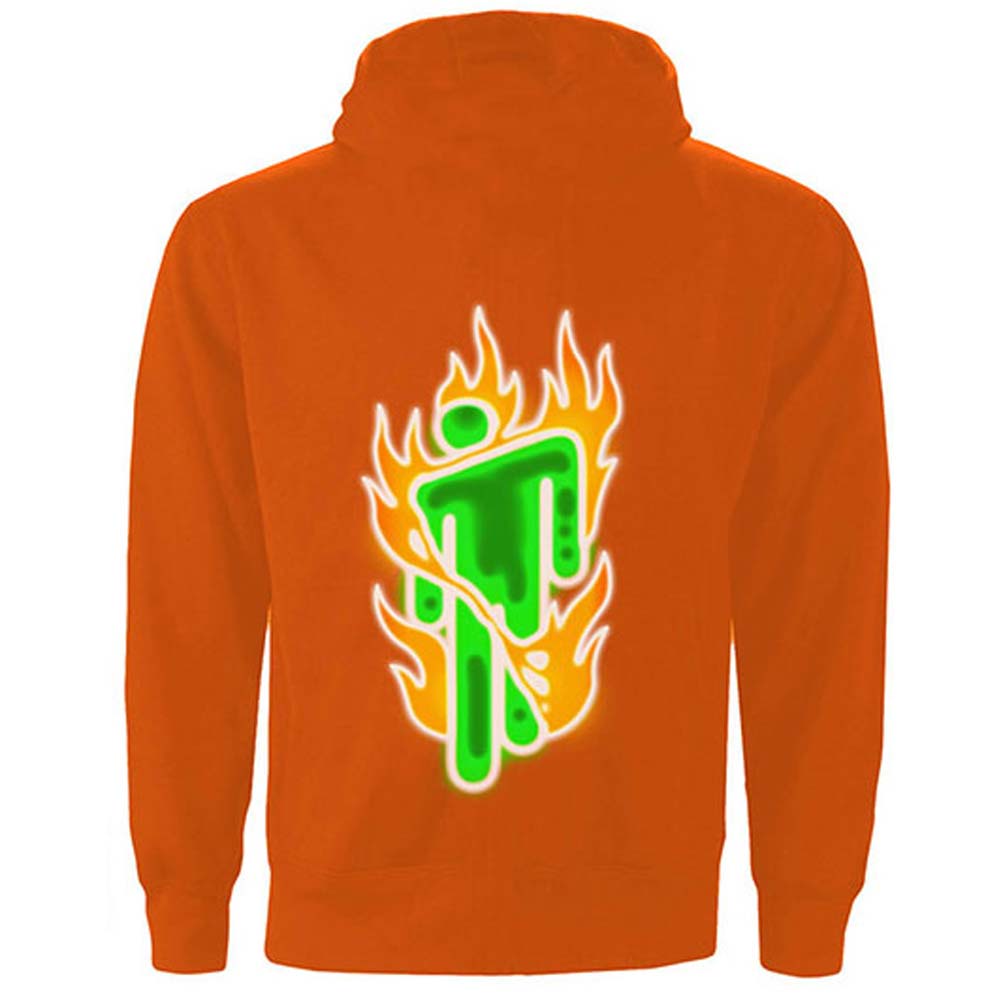 Billie Eilish Airbrush Flames Blohsh (Back Print) Hooded Sweatshirt Back
