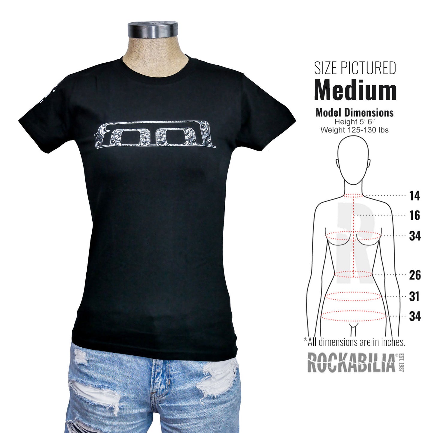 Tool Eyes Logo Ladies T-Shirt Junior Top Alt 3