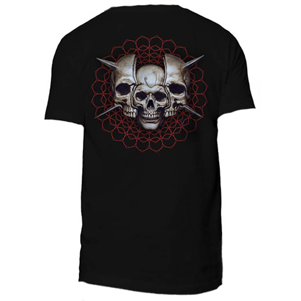 Tool Skull Spikes (Back & Sleeve Print) T-shirt Back